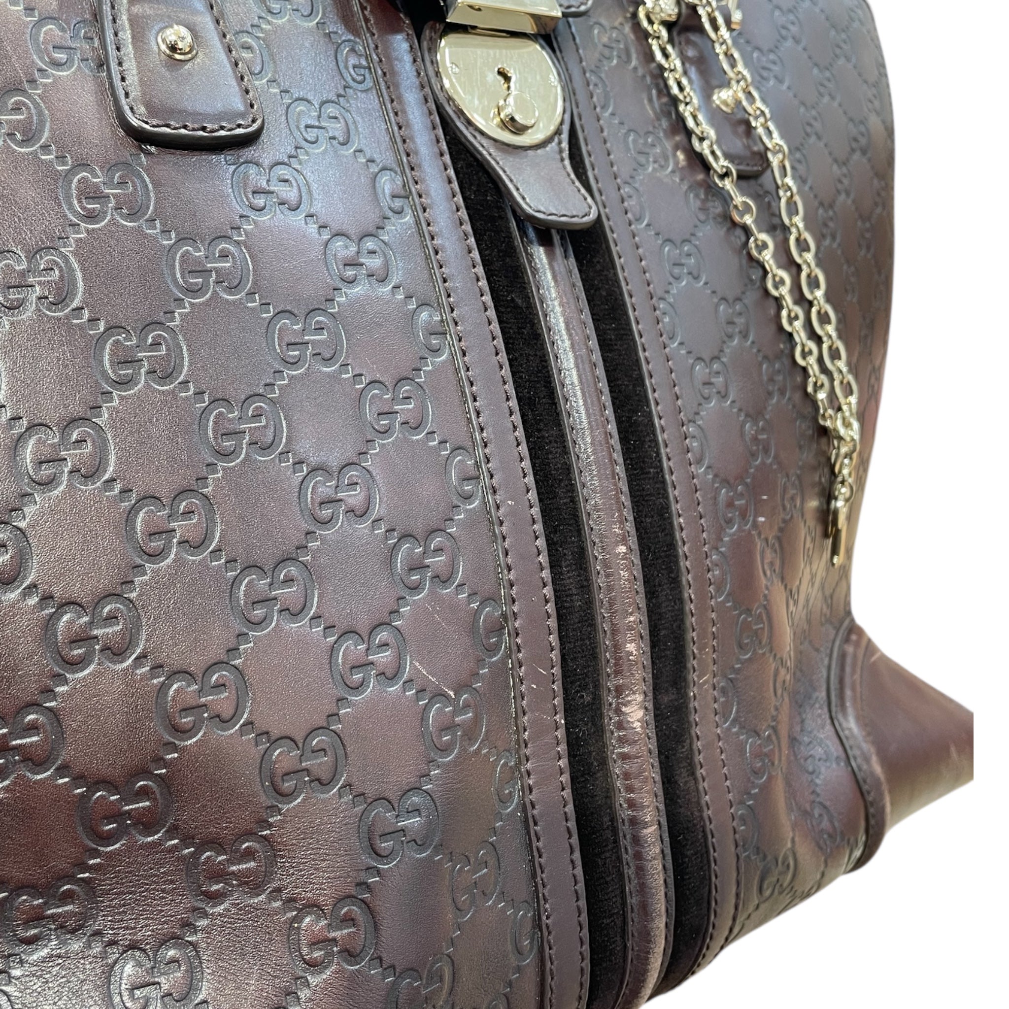 GUCCI/Bag/Animal Pattern/Leather/BRW/TOTE W/ KEYCHAIN view 3