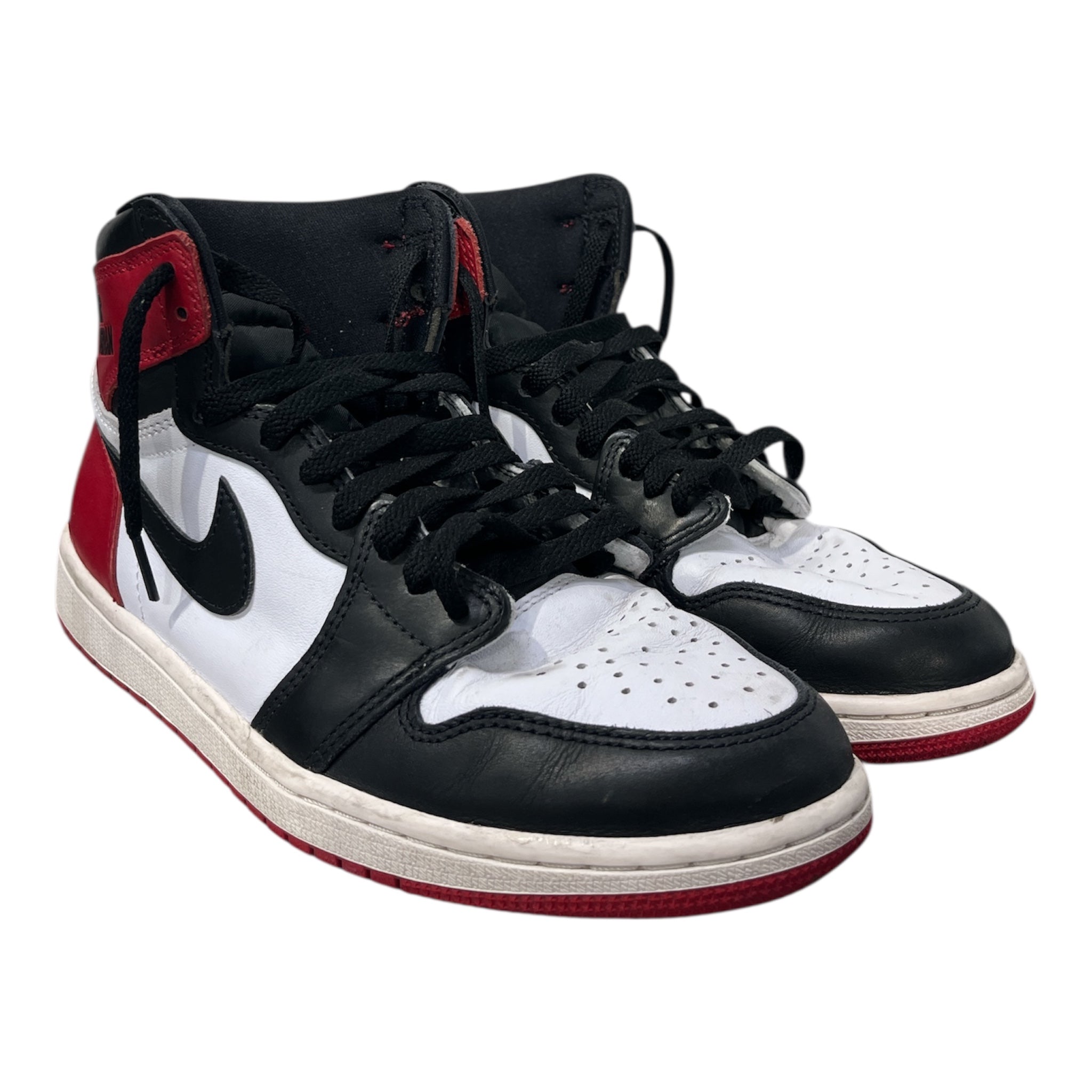 NIKE/Hi-Sneakers/US 8.5/Leather/WHT/black toe jordan 1 view 1