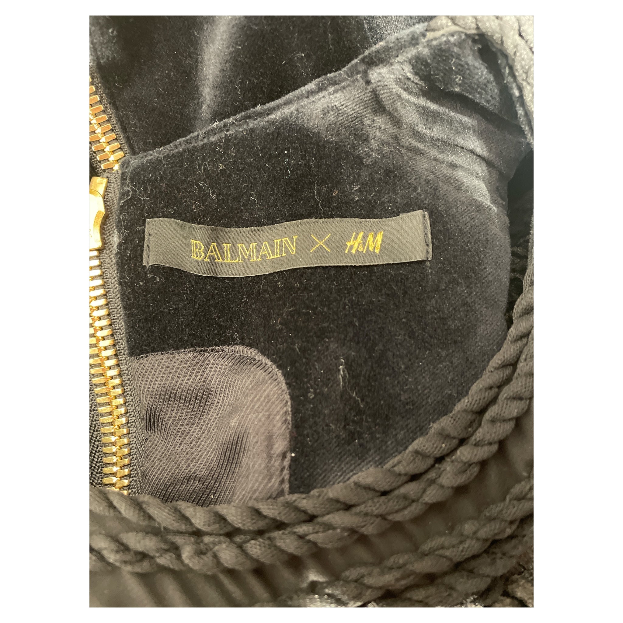 BALMAIN/H&M/SL Dress/38/Cotton/BLK/Rope Dress view 3
