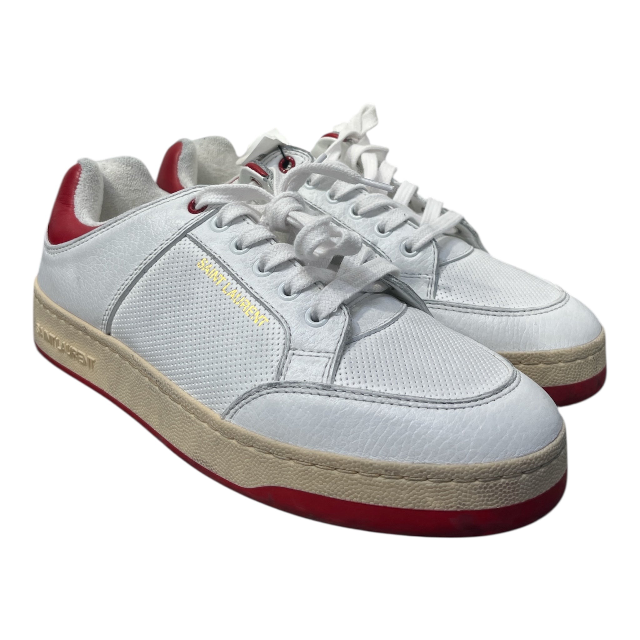 SAINT LAURENT/Low-Sneakers/EU 41/Leather/WHT/RED view 1