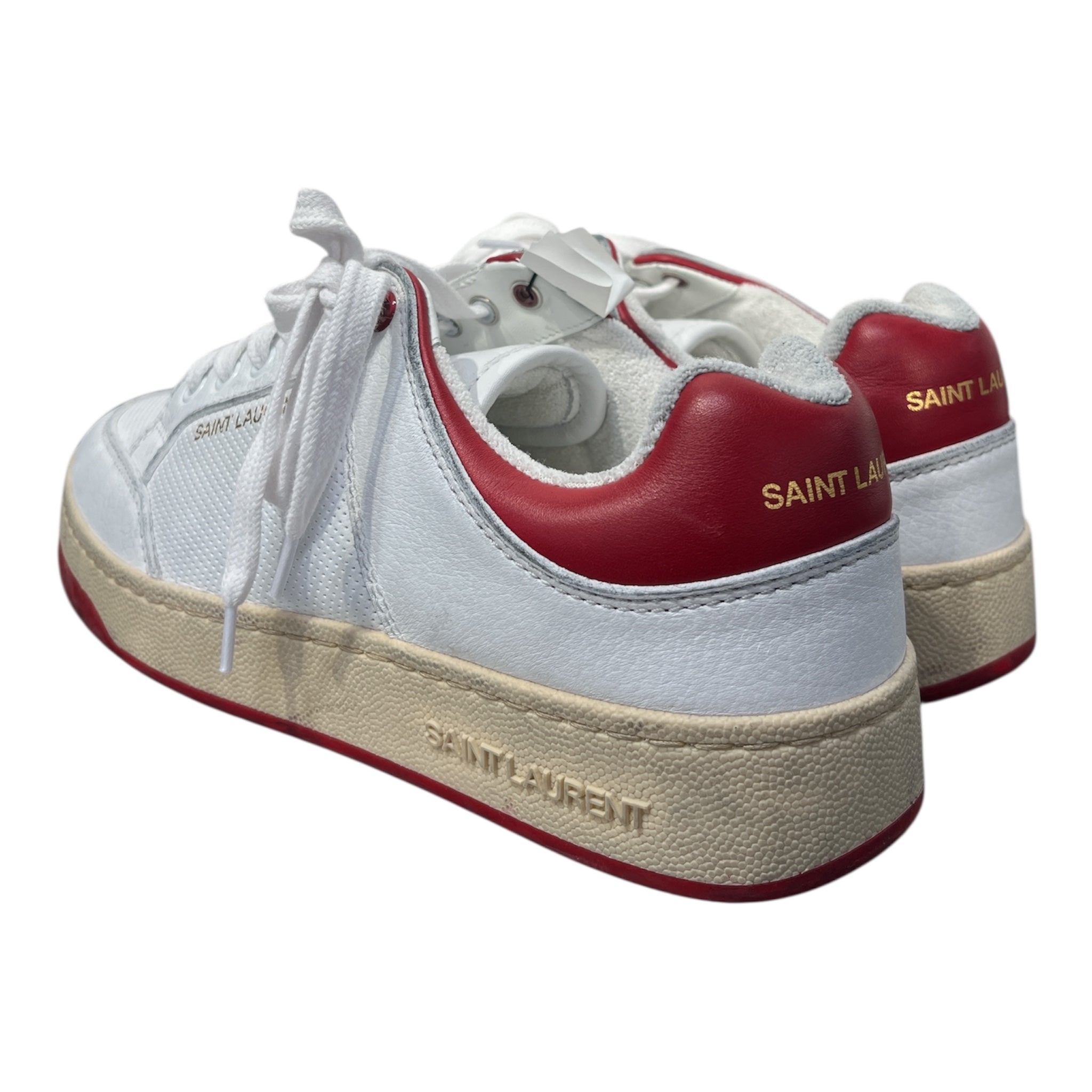 SAINT LAURENT/Low-Sneakers/EU 41/Leather/WHT/RED view 2