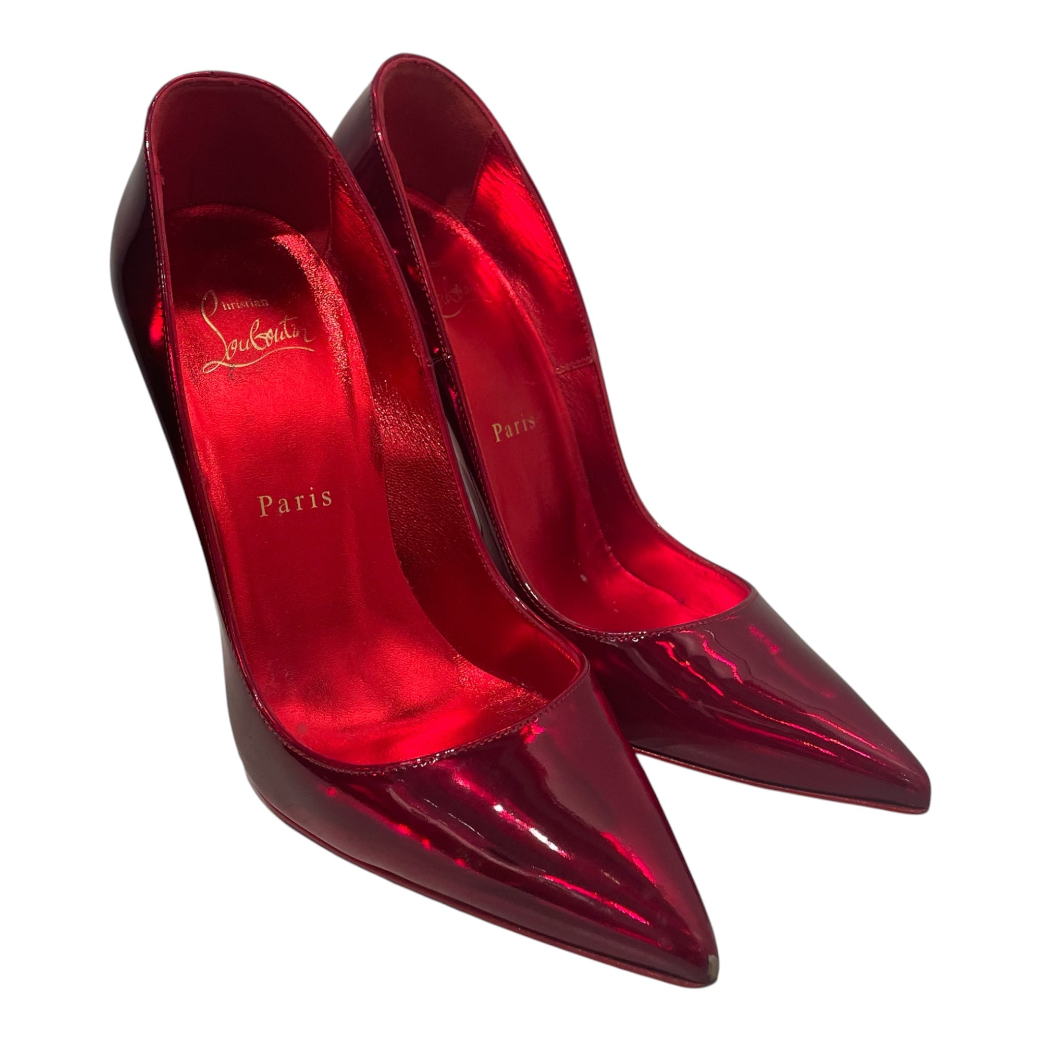Christian Louboutin/Heels/EU 37.5/Leather/RED/RUBY STEPPAS view 1
