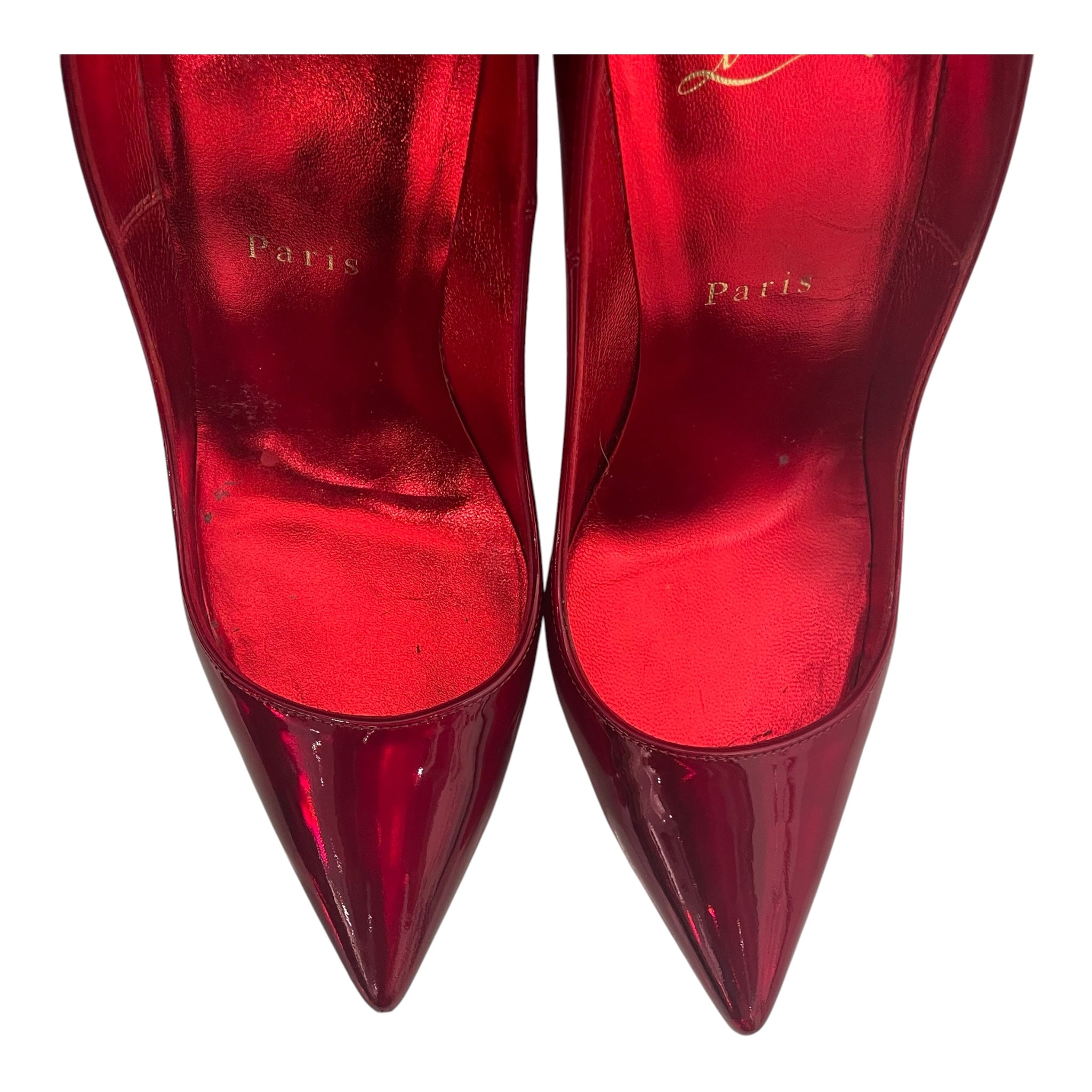 Christian Louboutin/Heels/EU 37.5/Leather/RED/RUBY STEPPAS view 4