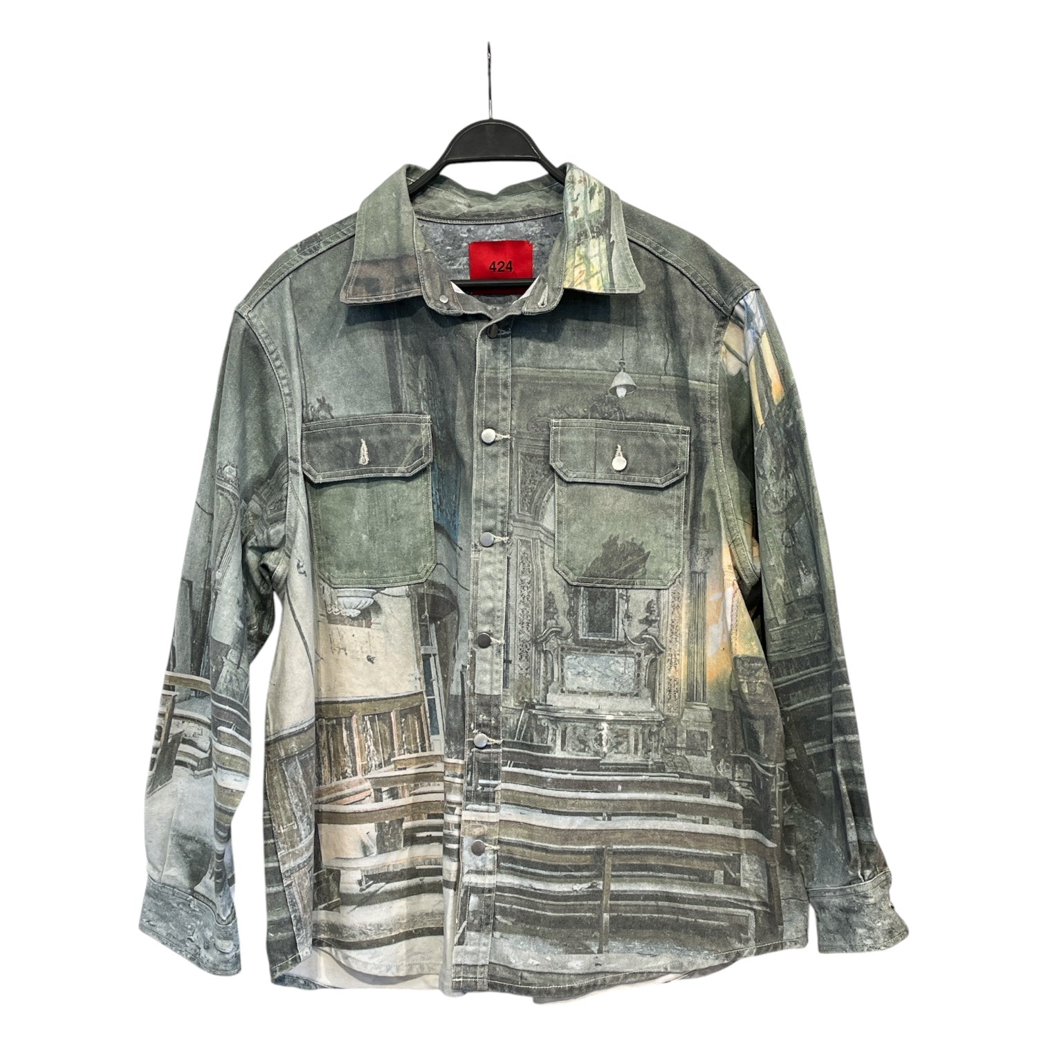 424(FourTwoFour)/Denim Jkt/M/Denim/GRN/tromp l'oeil jacket view 1