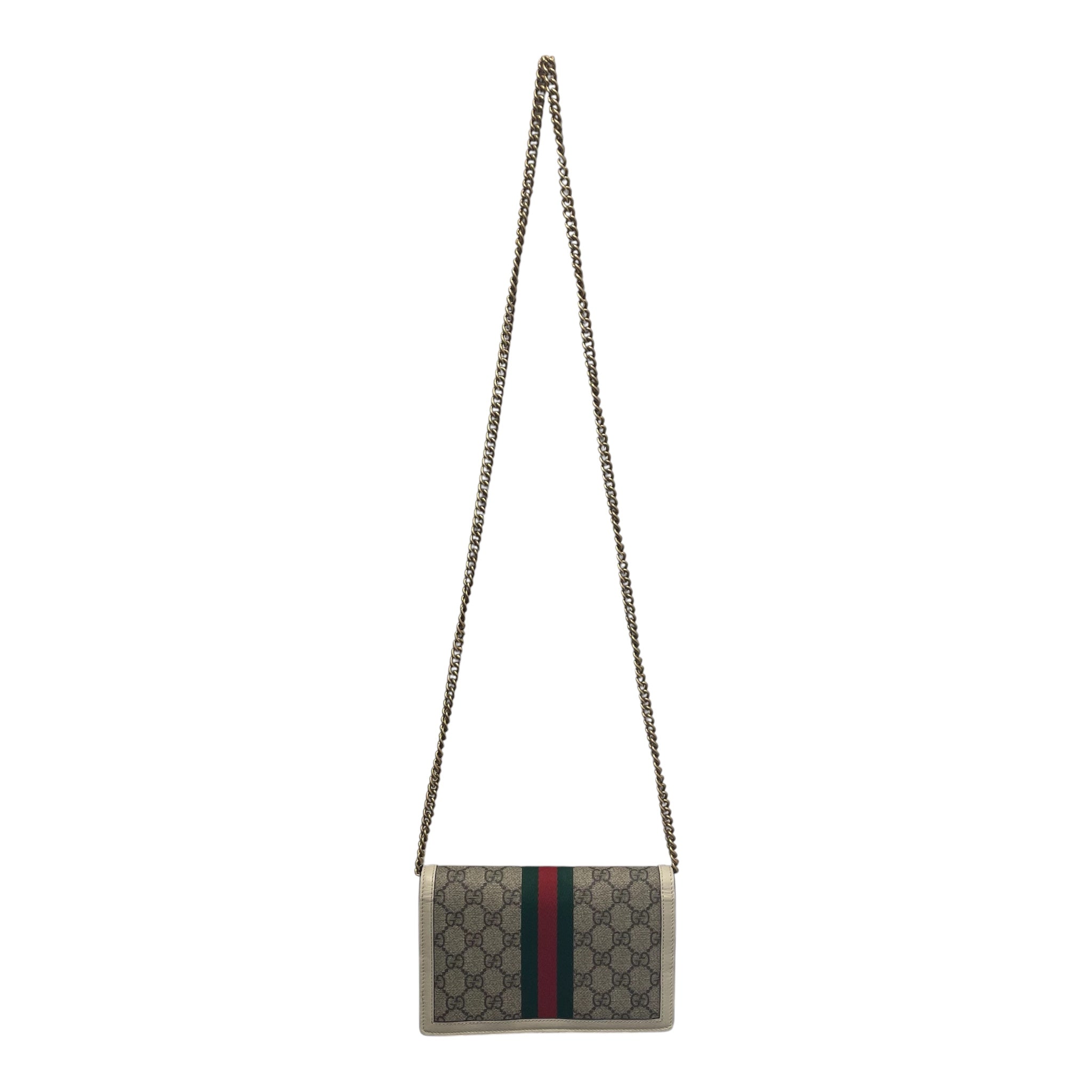 GUCCI/Cross Body Bag/Monogram/Leather/KHK/QUEEN MARGARET PEARL BEE view 2