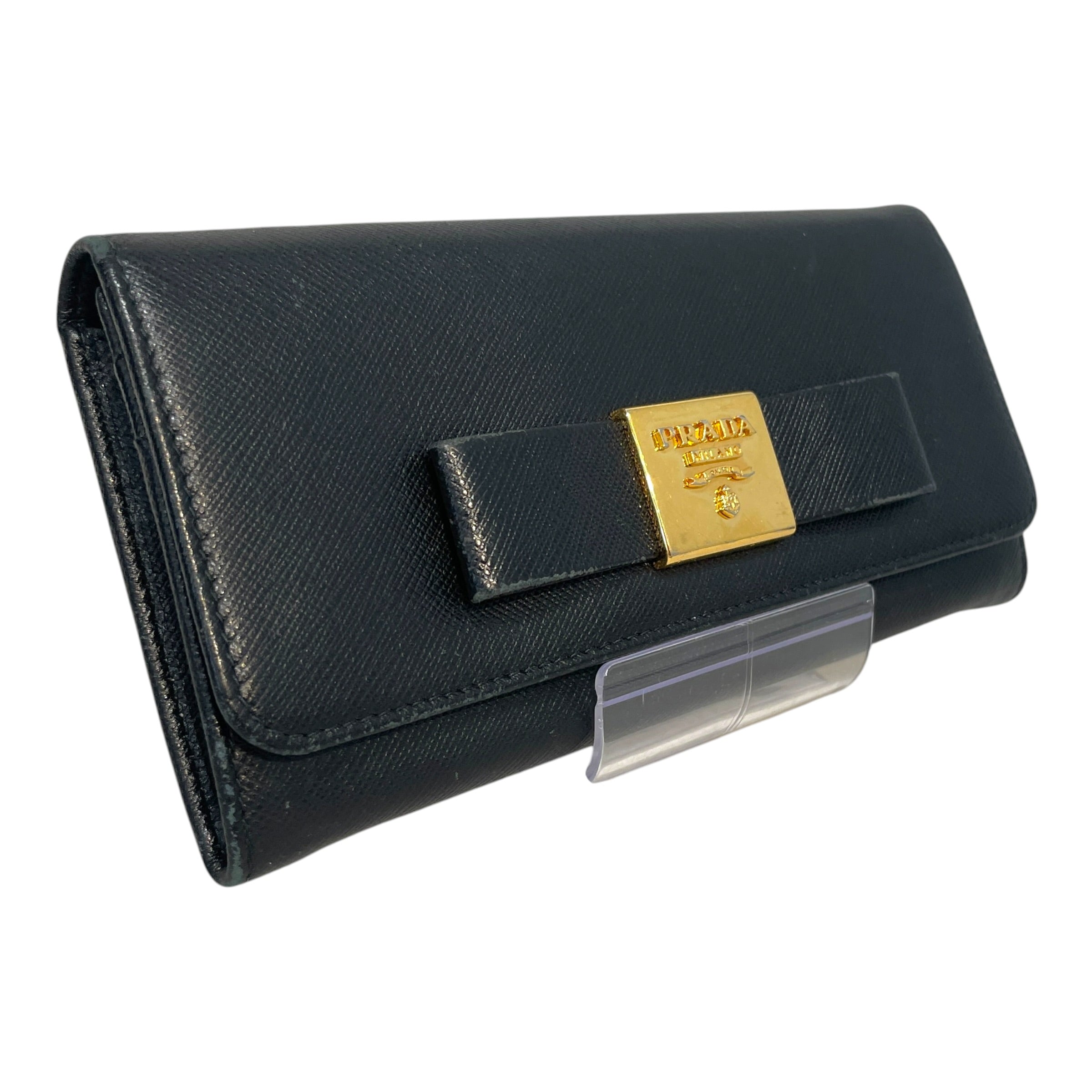 PRADA/Long Wallet/Leather/BLK/Saffiano view 1