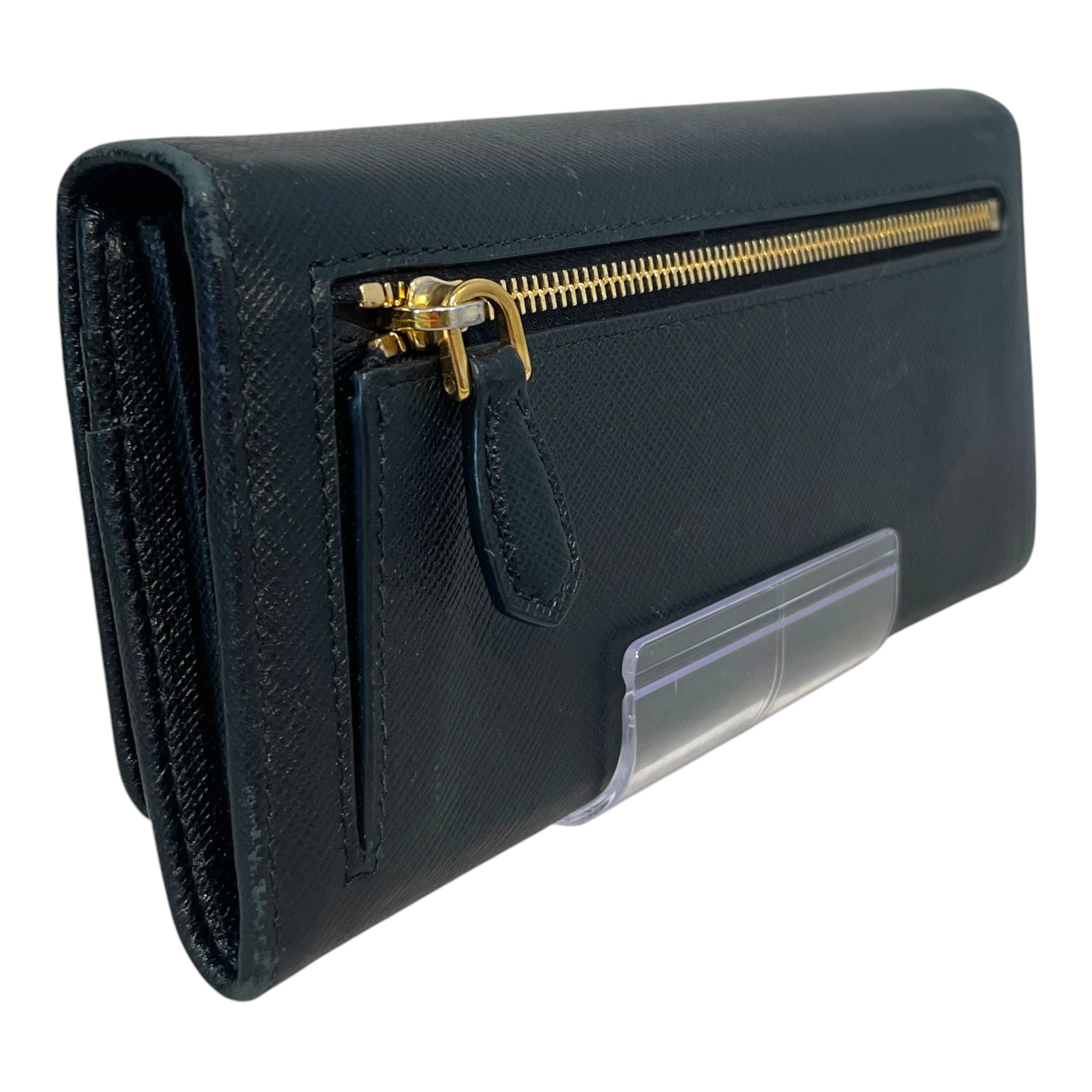 PRADA/Long Wallet/Leather/BLK/Saffiano view 2