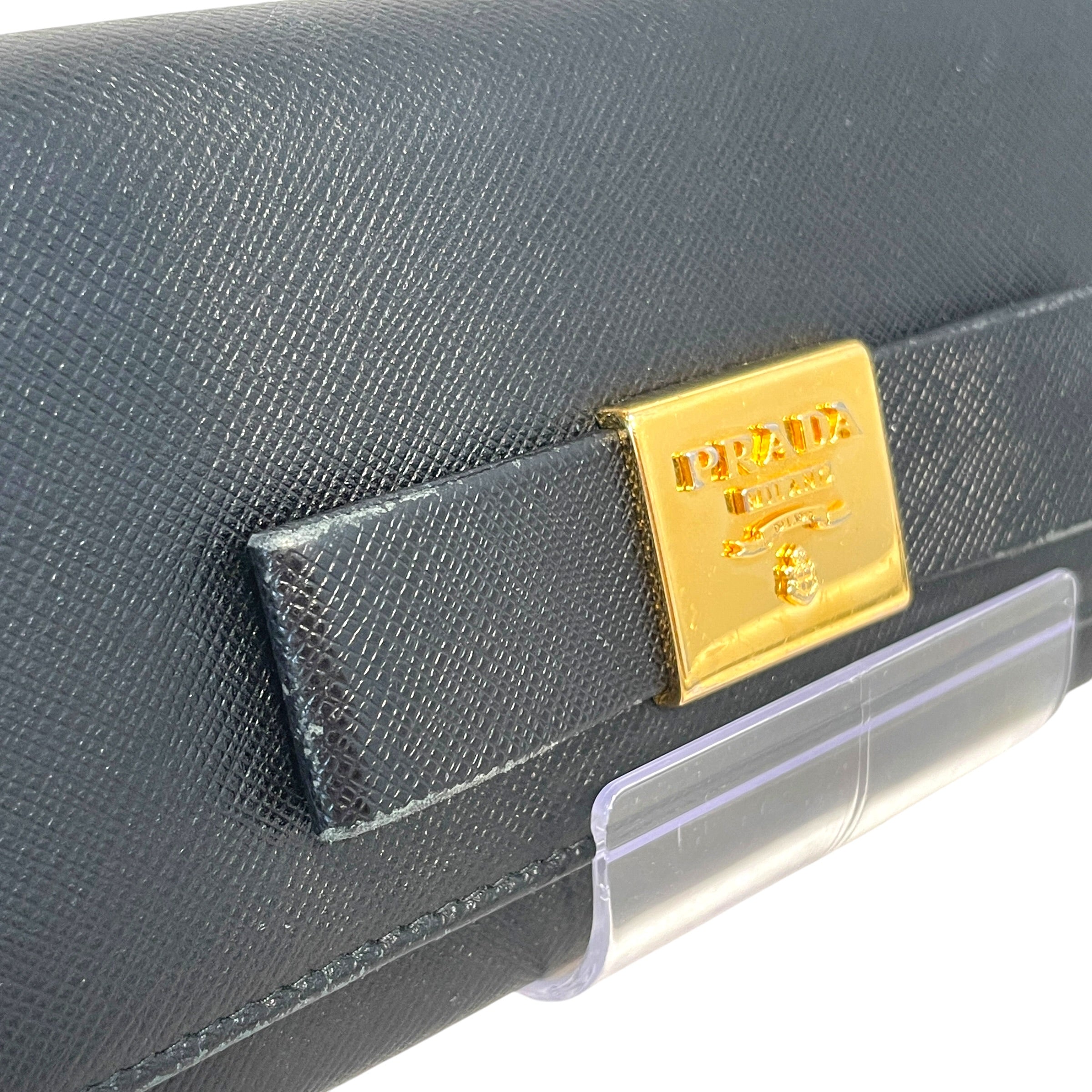PRADA/Long Wallet/Leather/BLK/Saffiano view 4