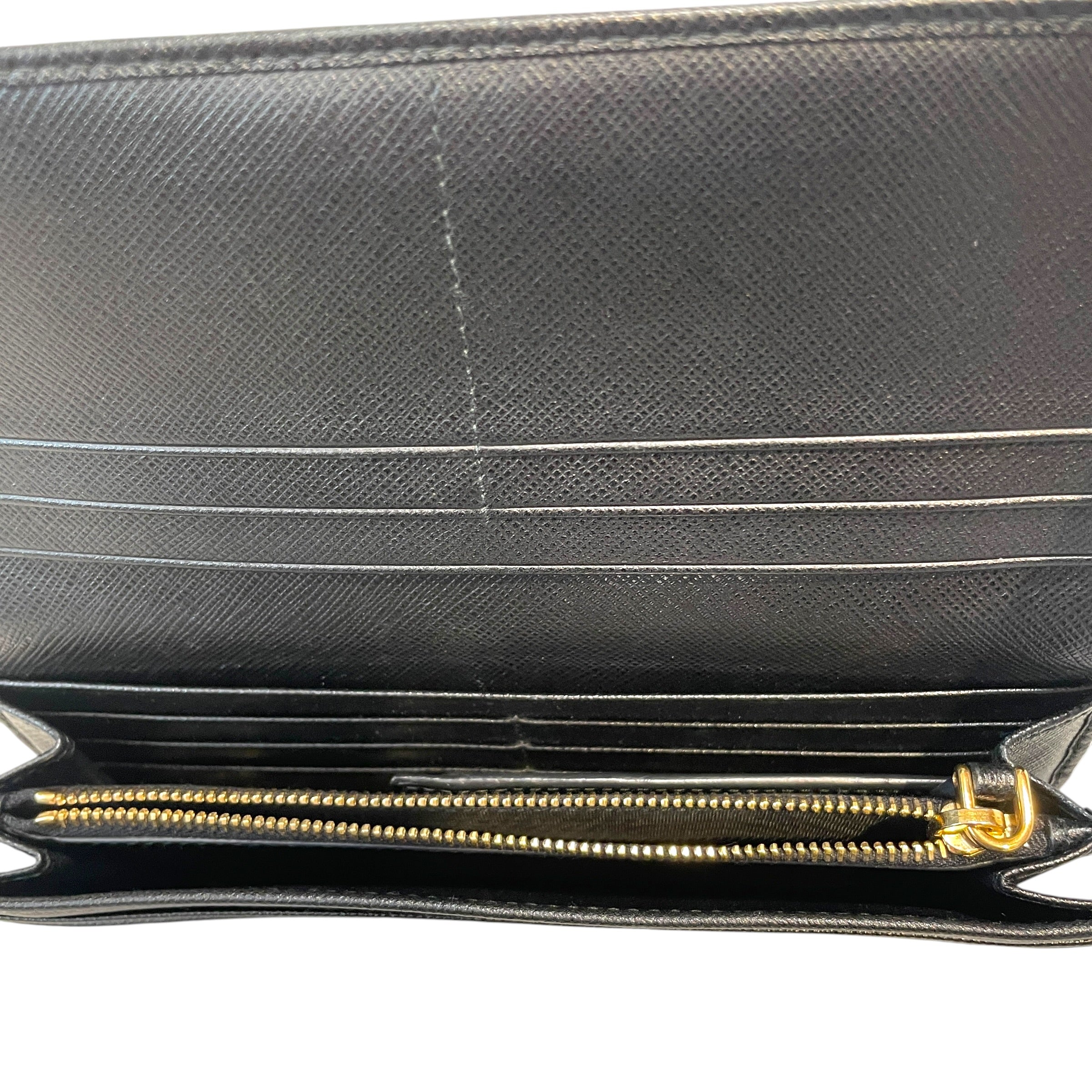 PRADA/Long Wallet/Leather/BLK/Saffiano view 5