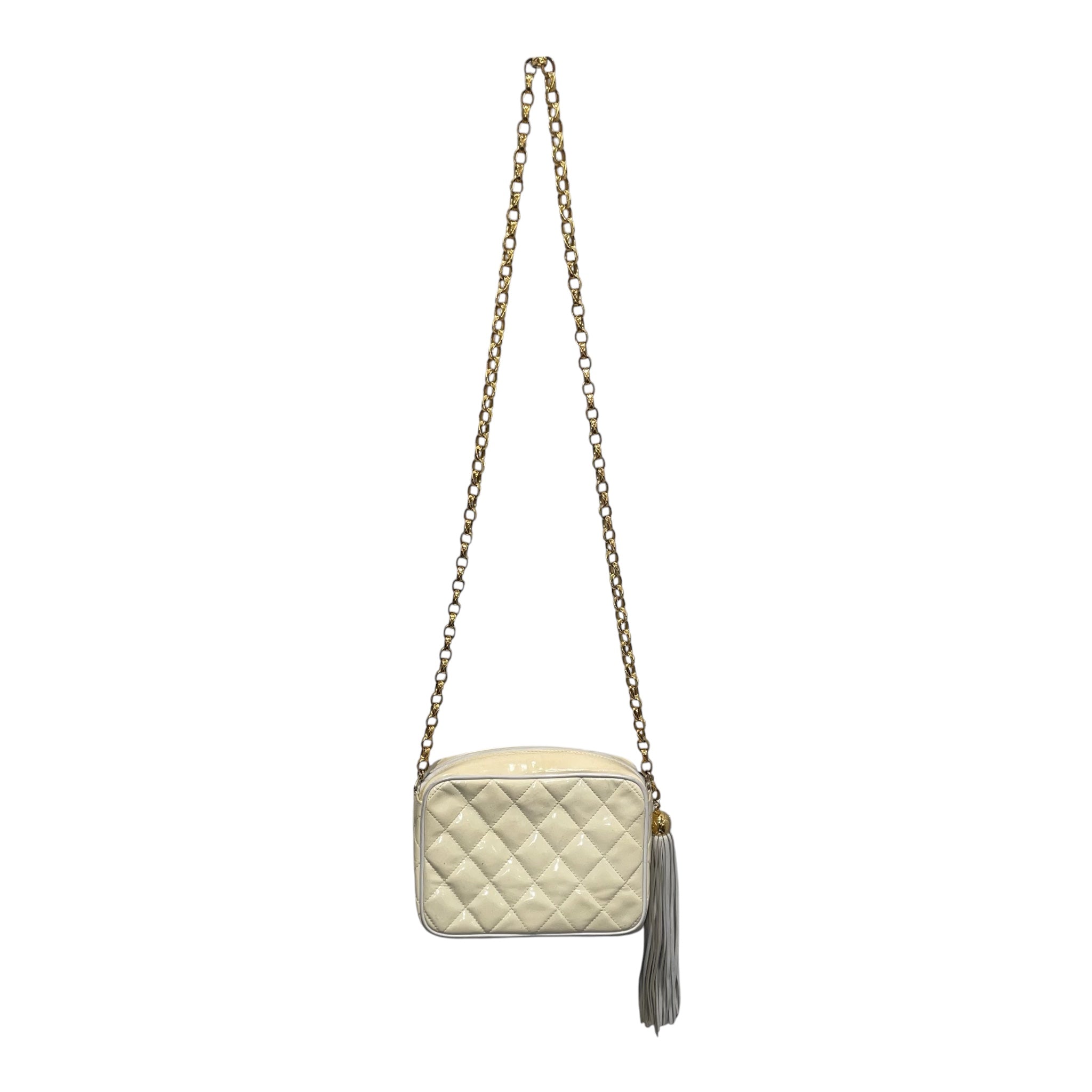 CHANEL/Cross Body Bag/Leather/BEG/QUILTED TASSEL CAM BAG view 2