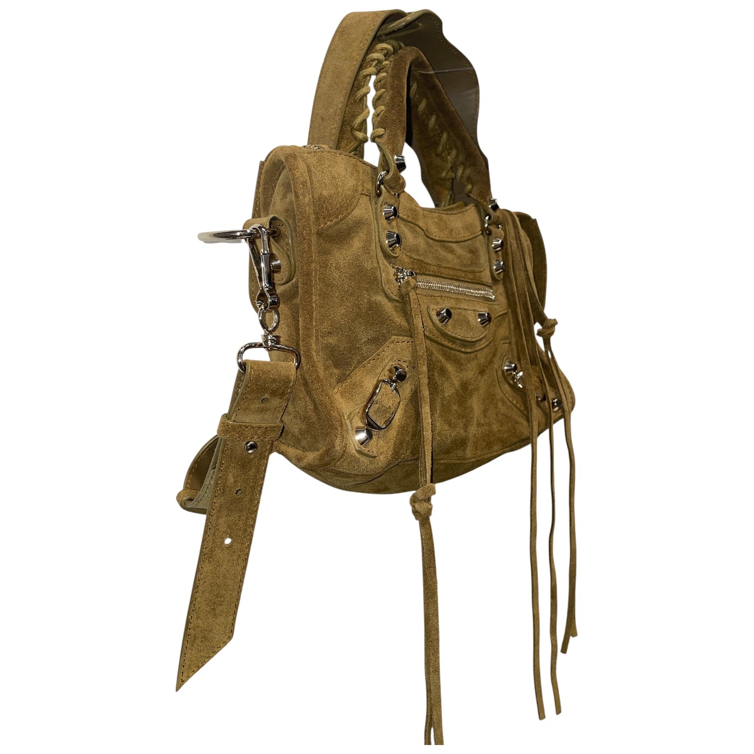 BALENCIAGA/Cross Body Bag/Suede/KHK/Suede Le City Mini Crossbody view 6