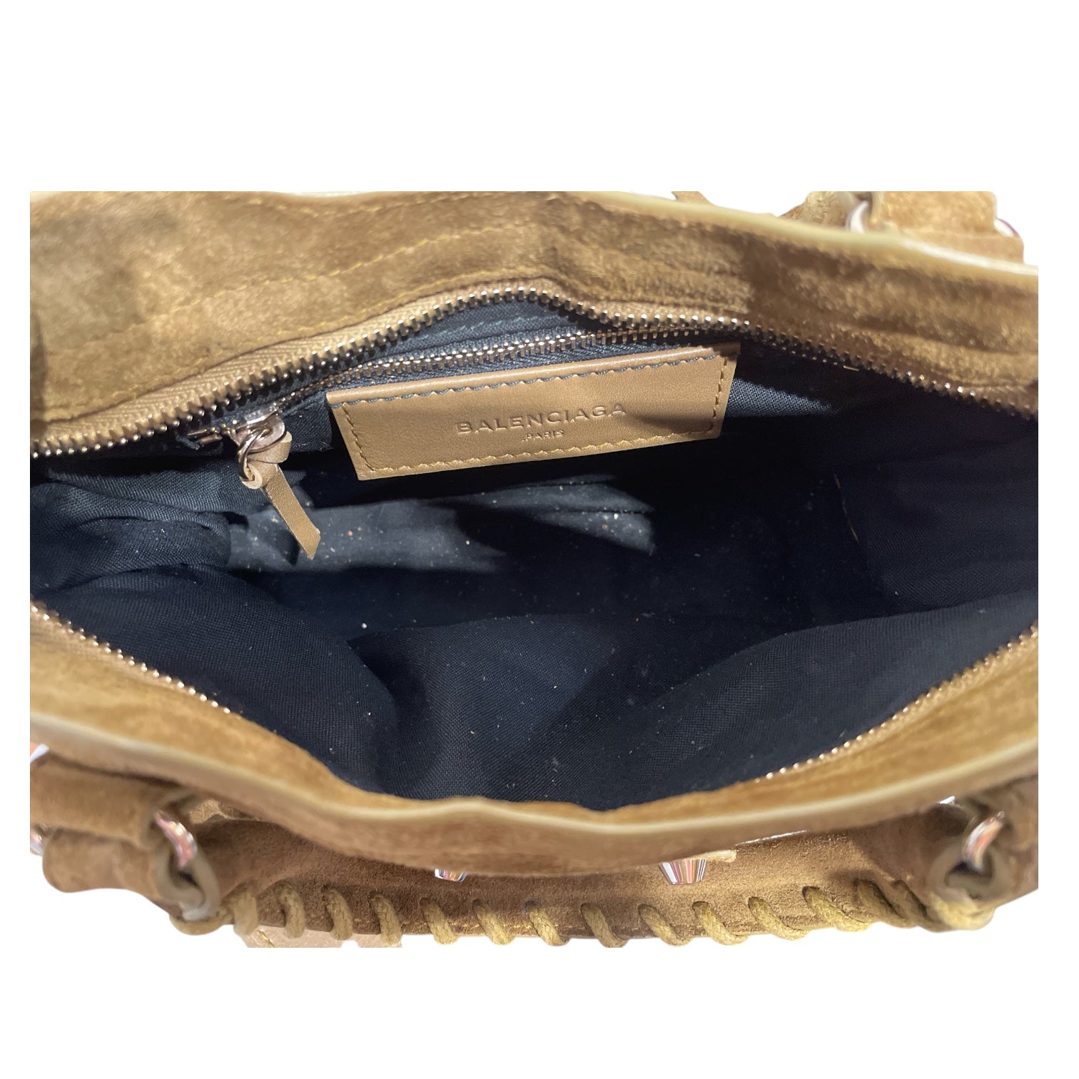 BALENCIAGA/Cross Body Bag/Suede/KHK/Suede Le City Mini Crossbody view 3