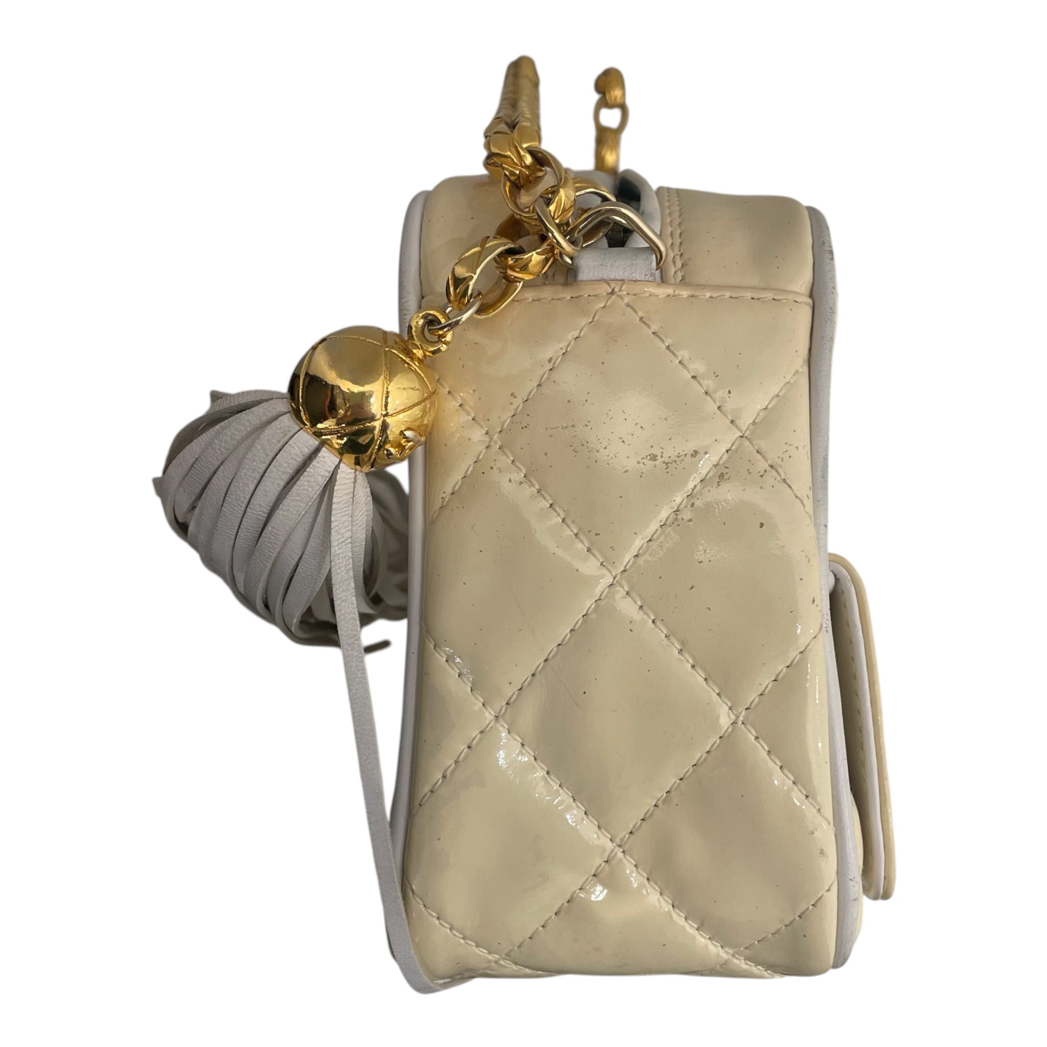 CHANEL/Cross Body Bag/Leather/BEG/QUILTED TASSEL CAM BAG view 7