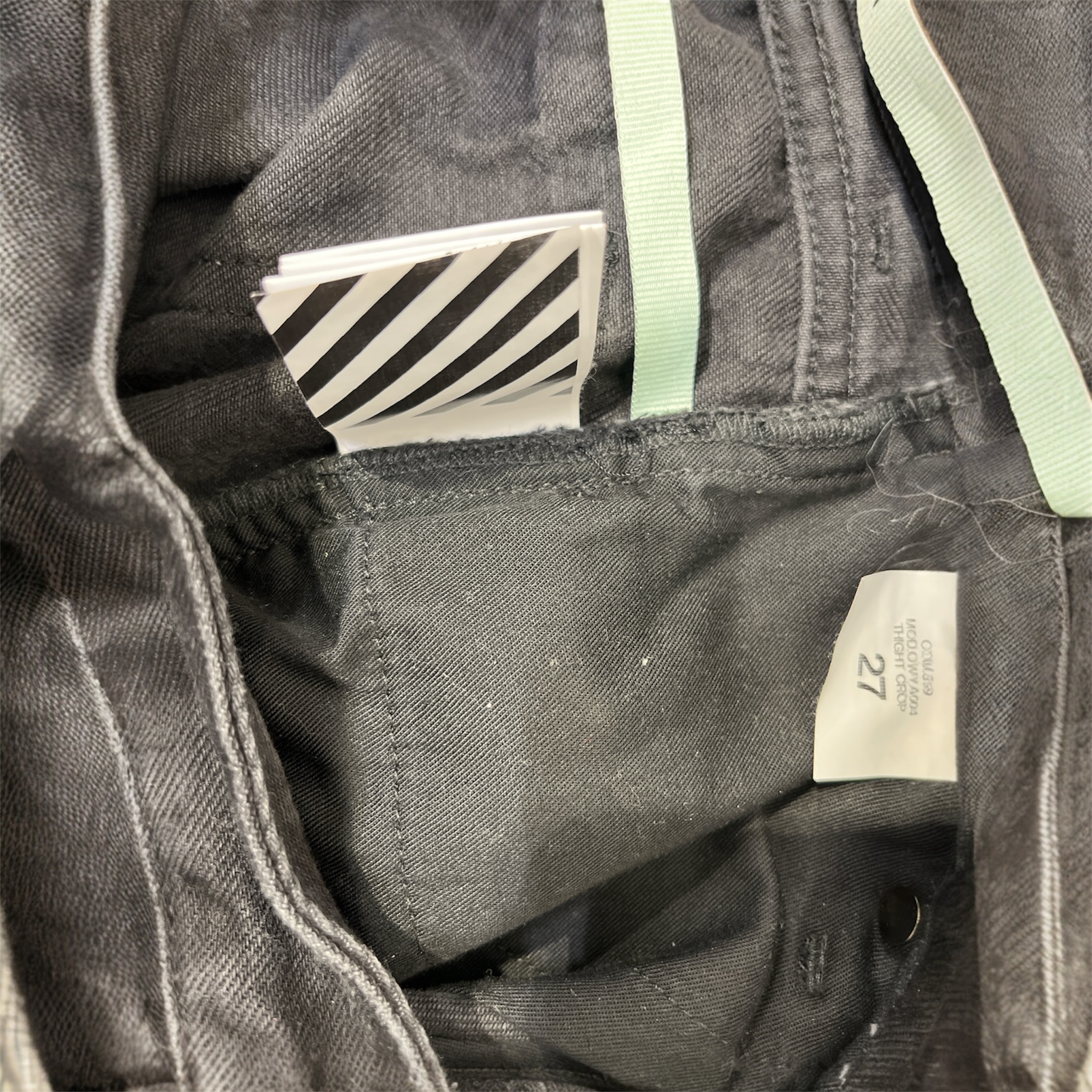 OFF-WHITE/Straight Pants/27/Denim/BLK/RED ARROW TAB view 3