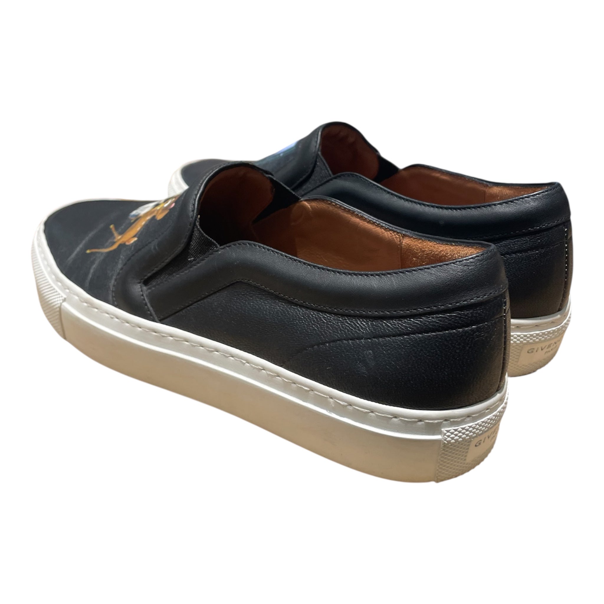 GIVENCHY/Low-Sneakers/EU 37/Graphic/Leather/BLK/bambi painting w/ metal detail view 2