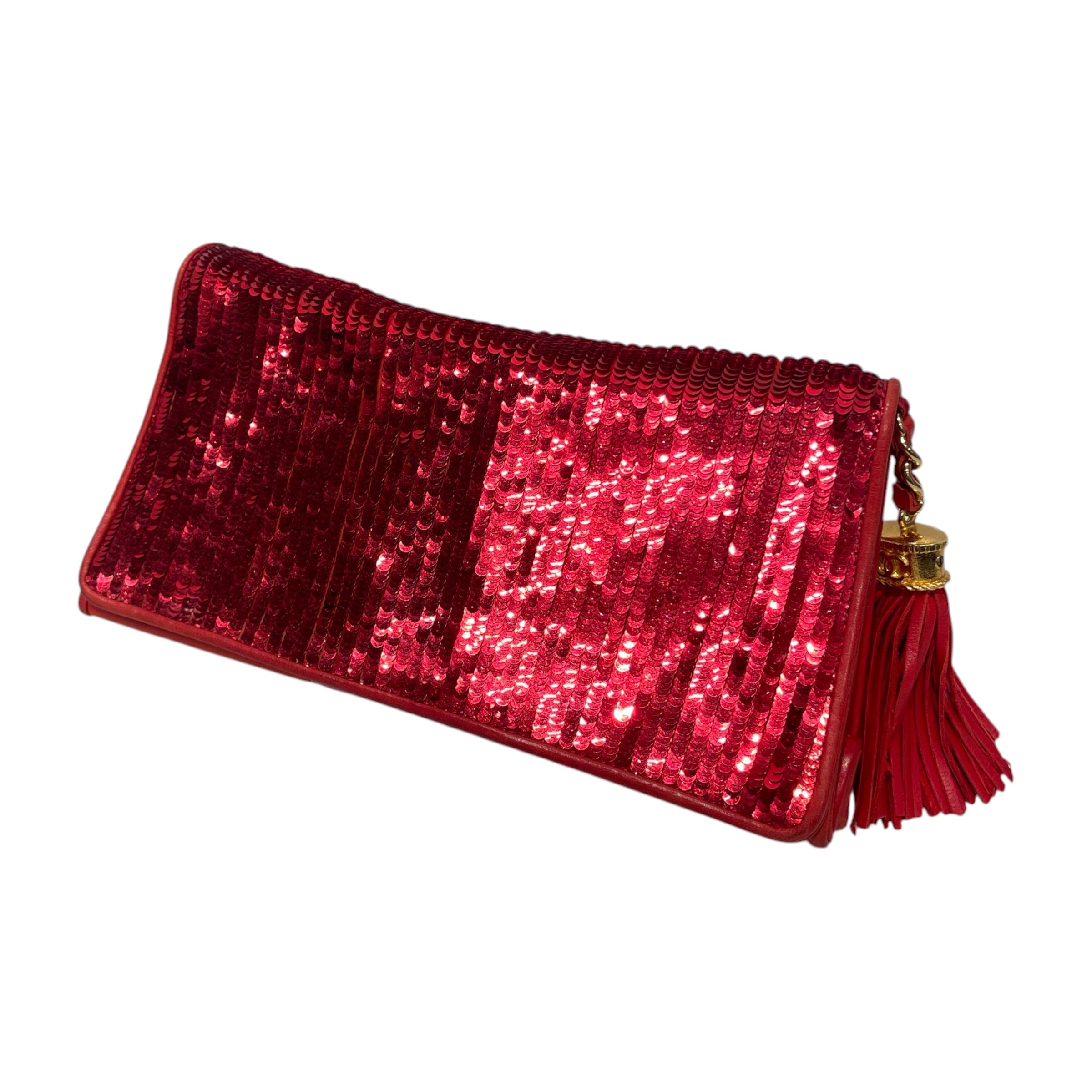 CHANEL/Clutch Bag/RED/1980 SEQUIN TASSEL view 1