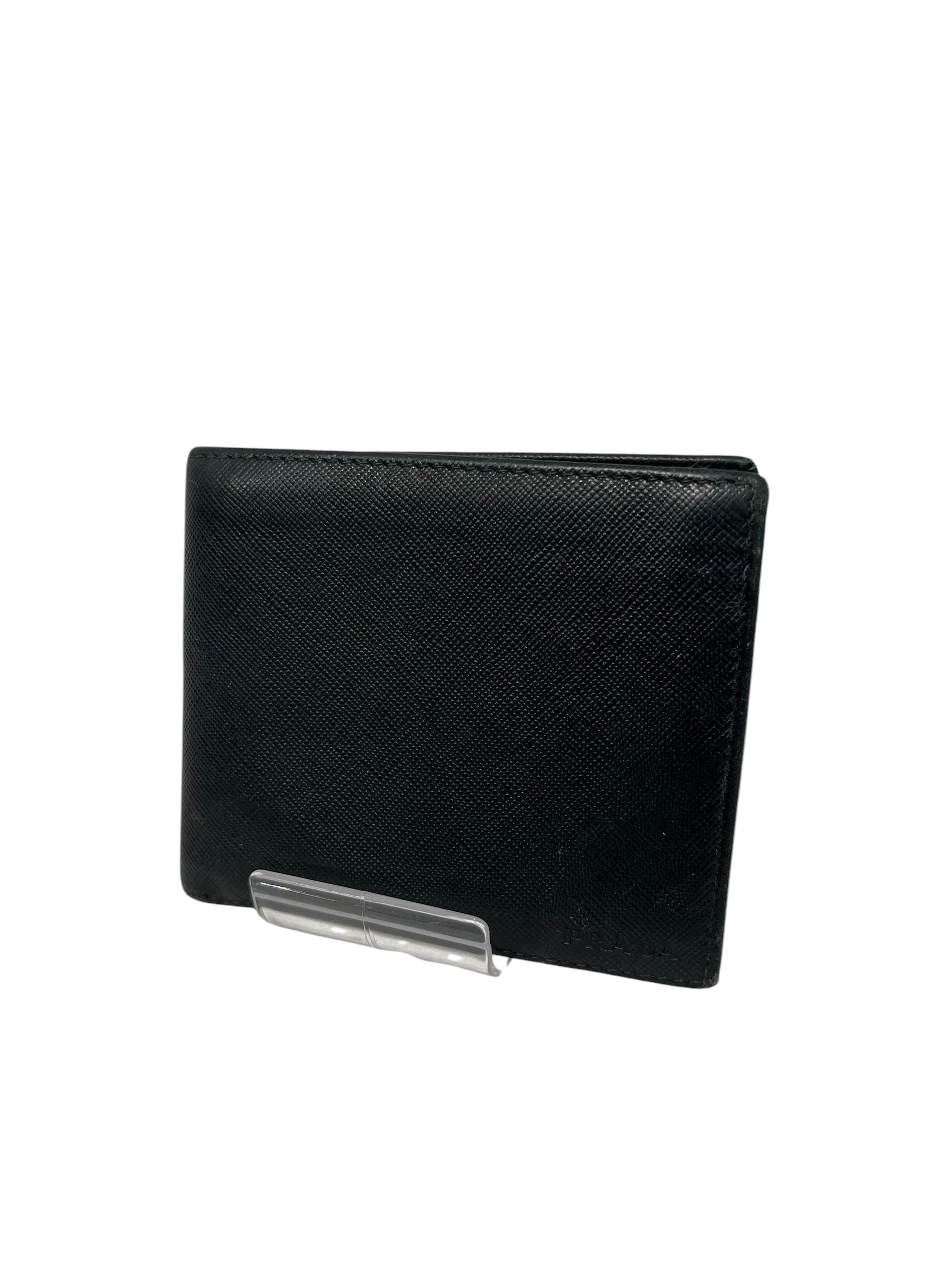 PRADA/Bifold Wallet/Leather/BLK/ view 1