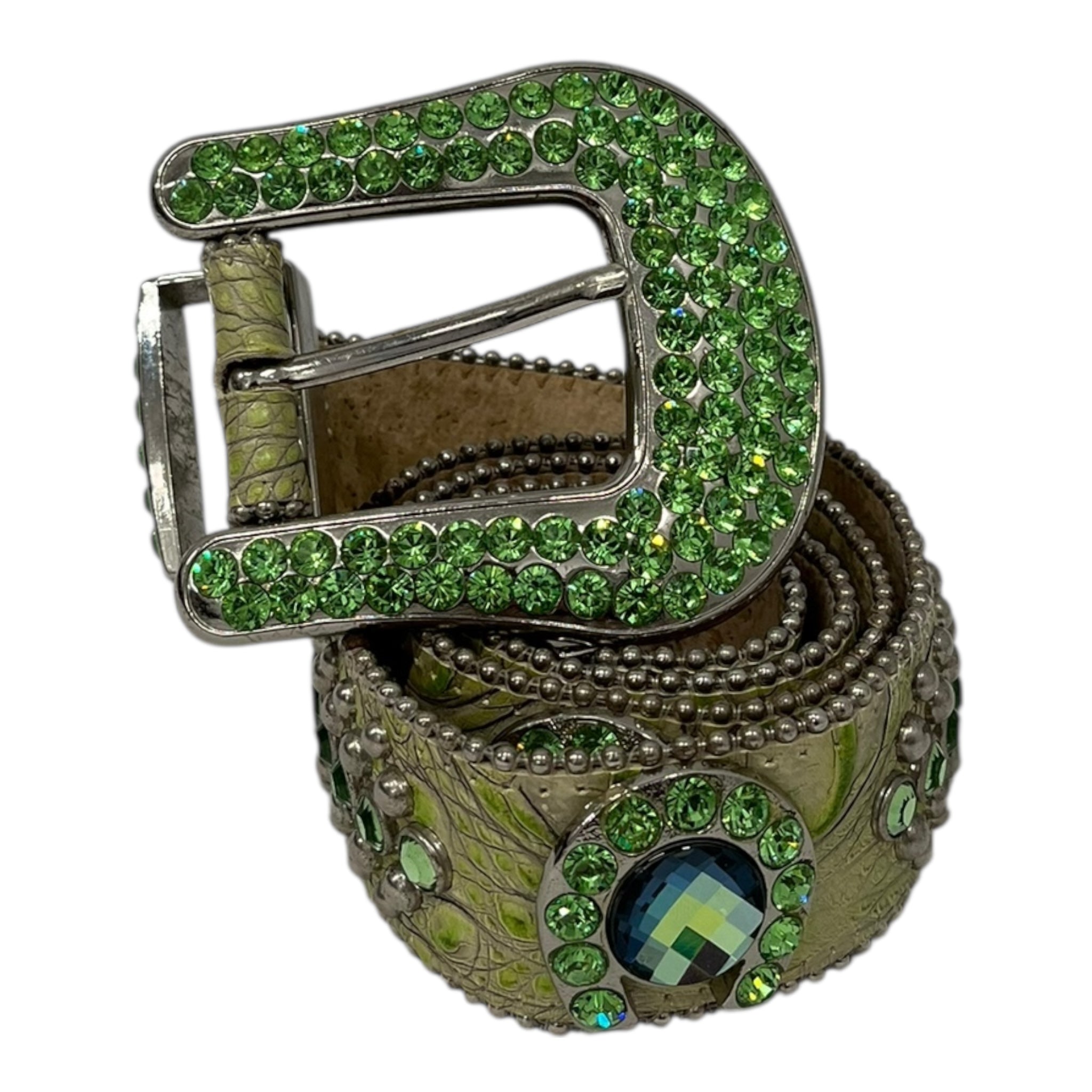 b.b.simon/Belt/GRN/LIME GREEN |  GREEN STONES view 1