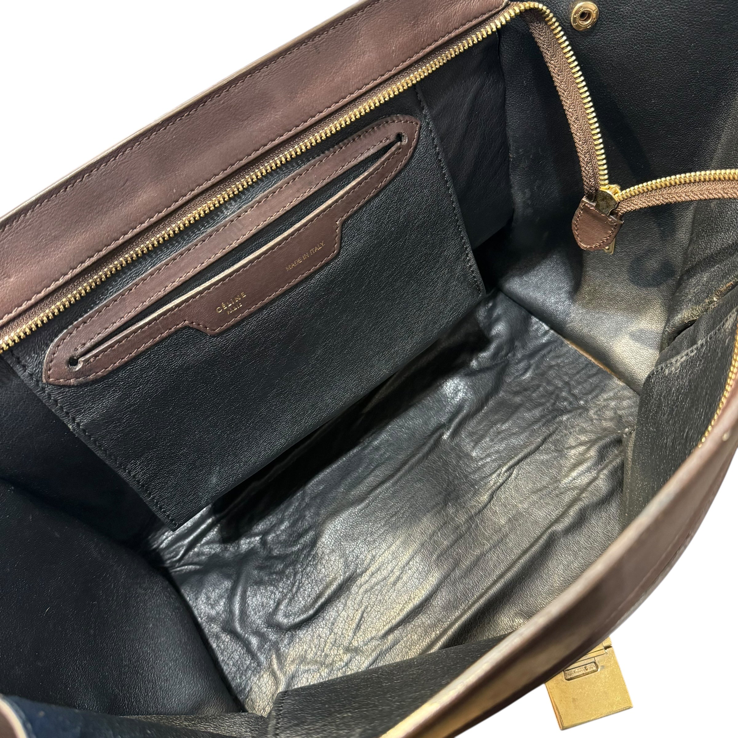 CELINE/Tote Bag/Leather/GRN/Trapeze Shearling view 7