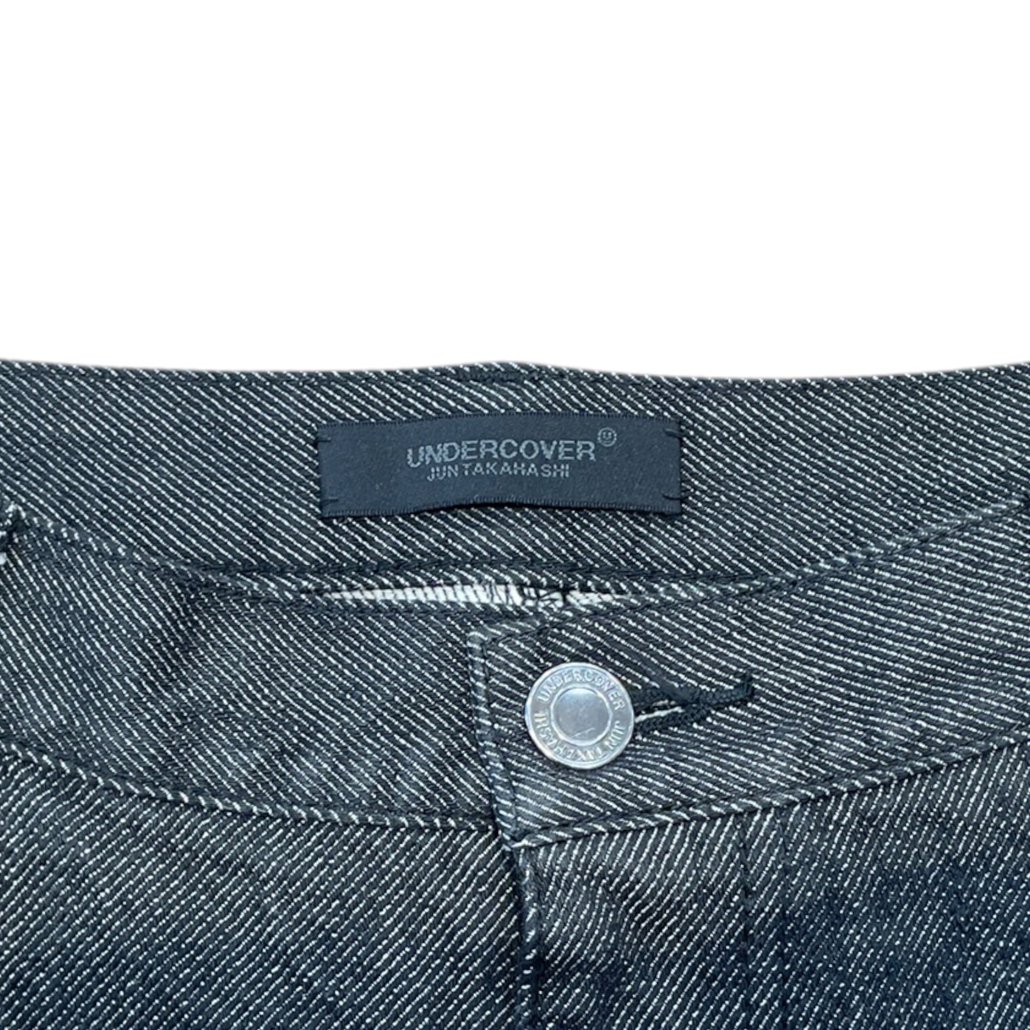 UNDERCOVER/Pants/3/Denim/GRY/middle seams,wide leg view 3