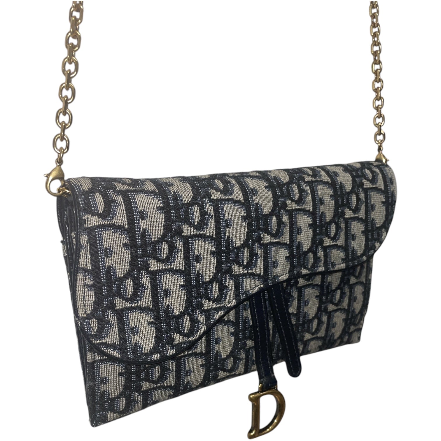 Christian Dior/Pouch/Monogram/Cotton/GRY/Oblique Jauquard Saddle Pouch view 4