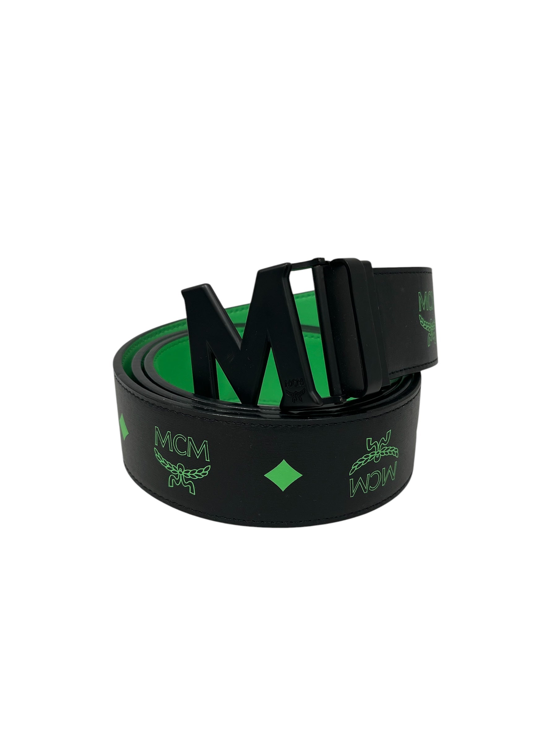MCM/Belt/Monogram/Leather/GRN/M's/REVERSIBLE SLIME GREEN view 1