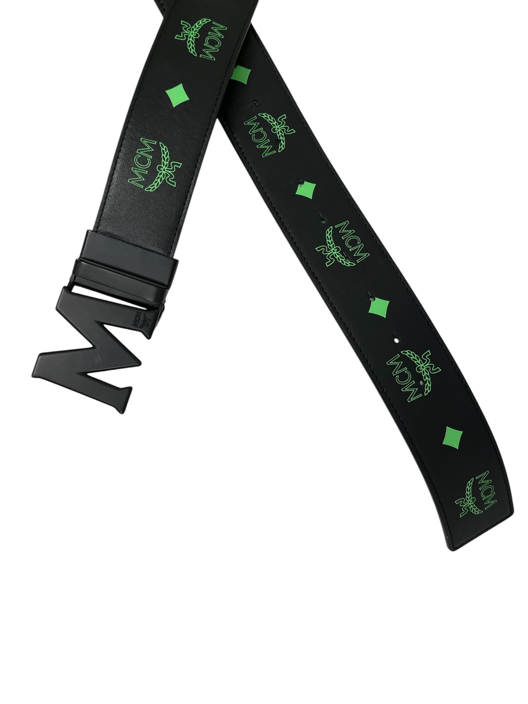 MCM/Belt/Monogram/Leather/GRN/M's/REVERSIBLE SLIME GREEN view 2