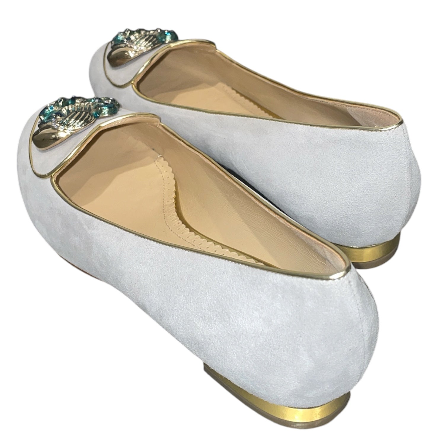 Charlotte Olympia/Flat Shoes/EU 36.5/Suede/GRY/Aquarius Suede Smoking Flats view 2
