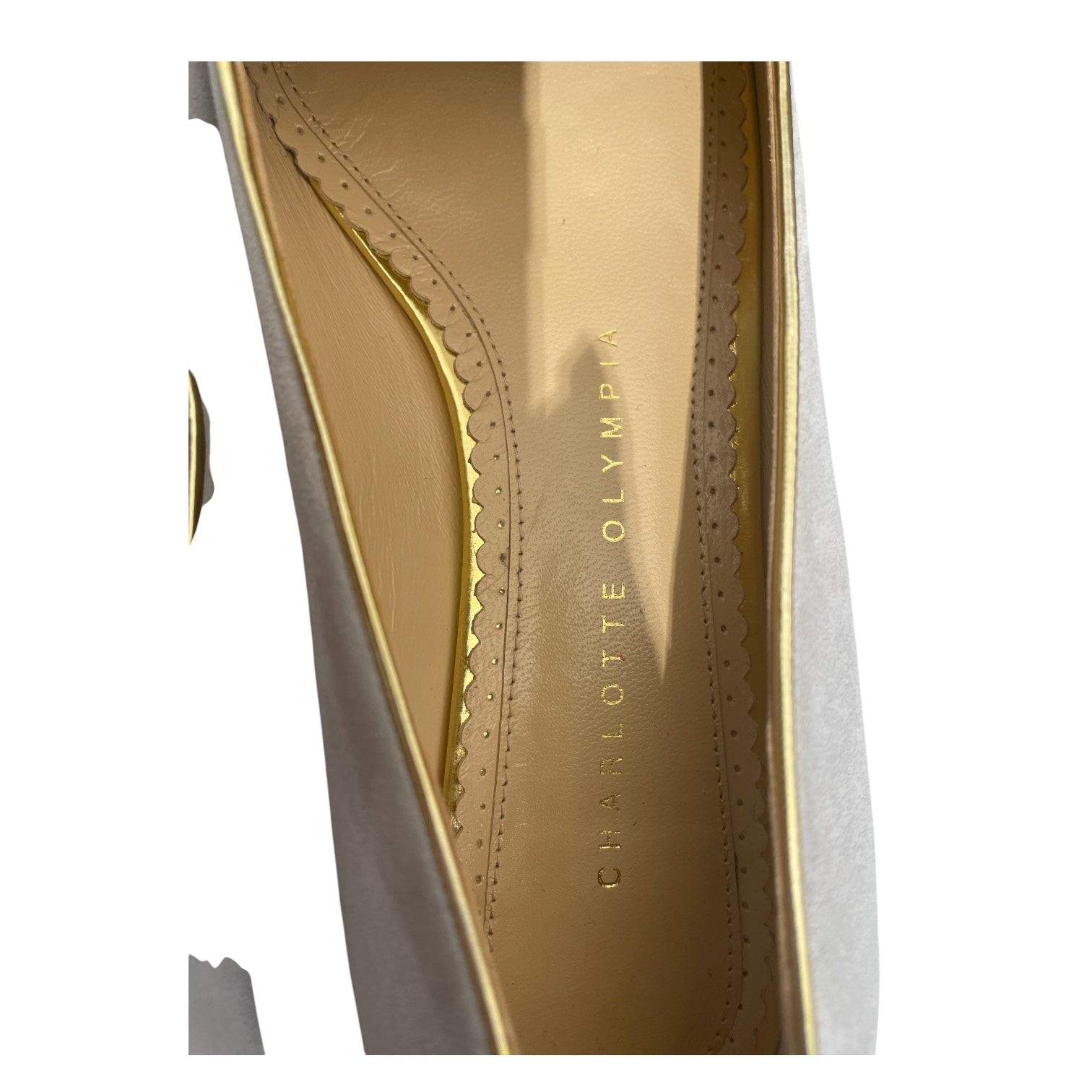 Charlotte Olympia/Flat Shoes/EU 36.5/Suede/GRY/Aquarius Suede Smoking Flats view 3