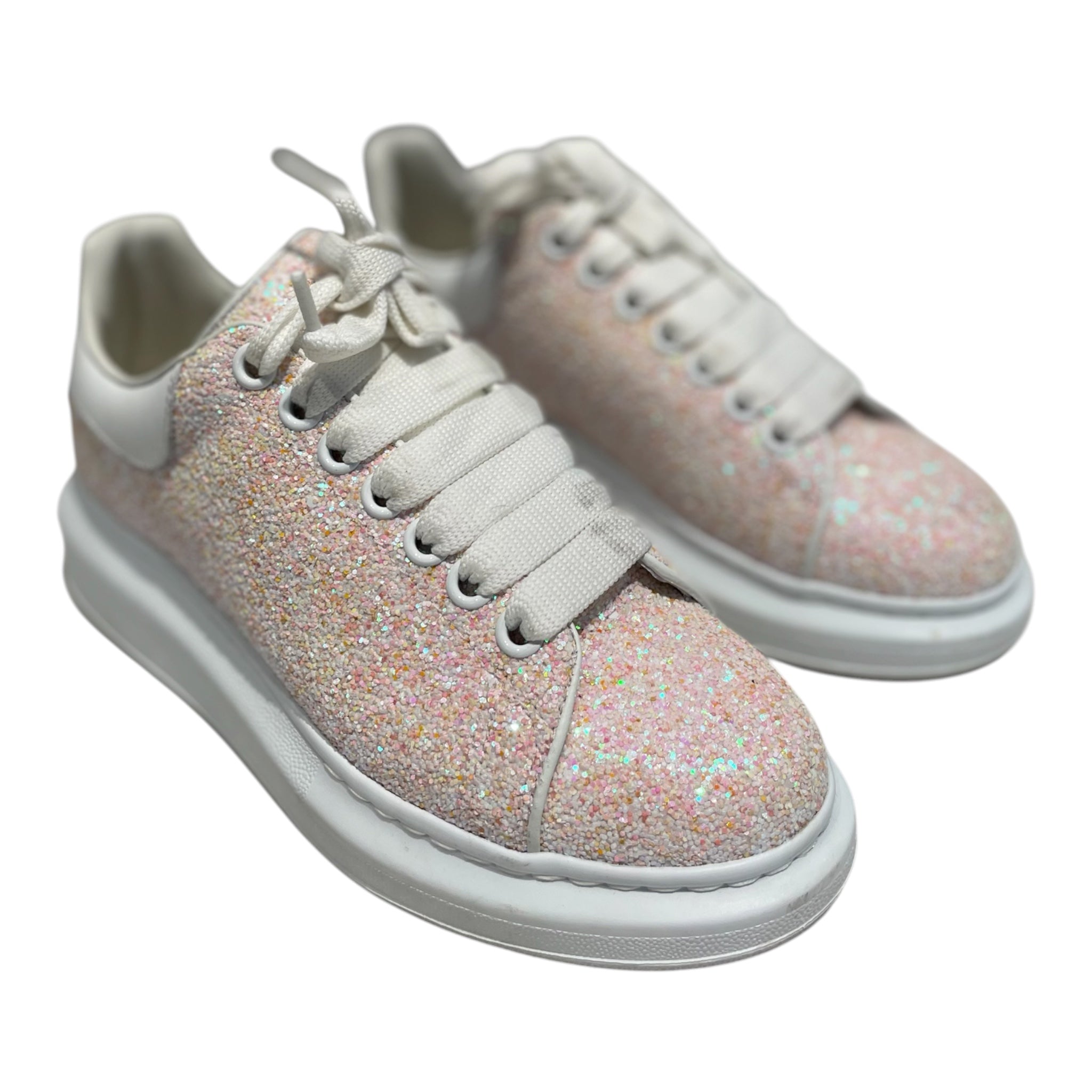 Alexander McQueen/Low-Sneakers/US 8.5/Cotton/PNK/Alexander McQueen Oversize sne view 1