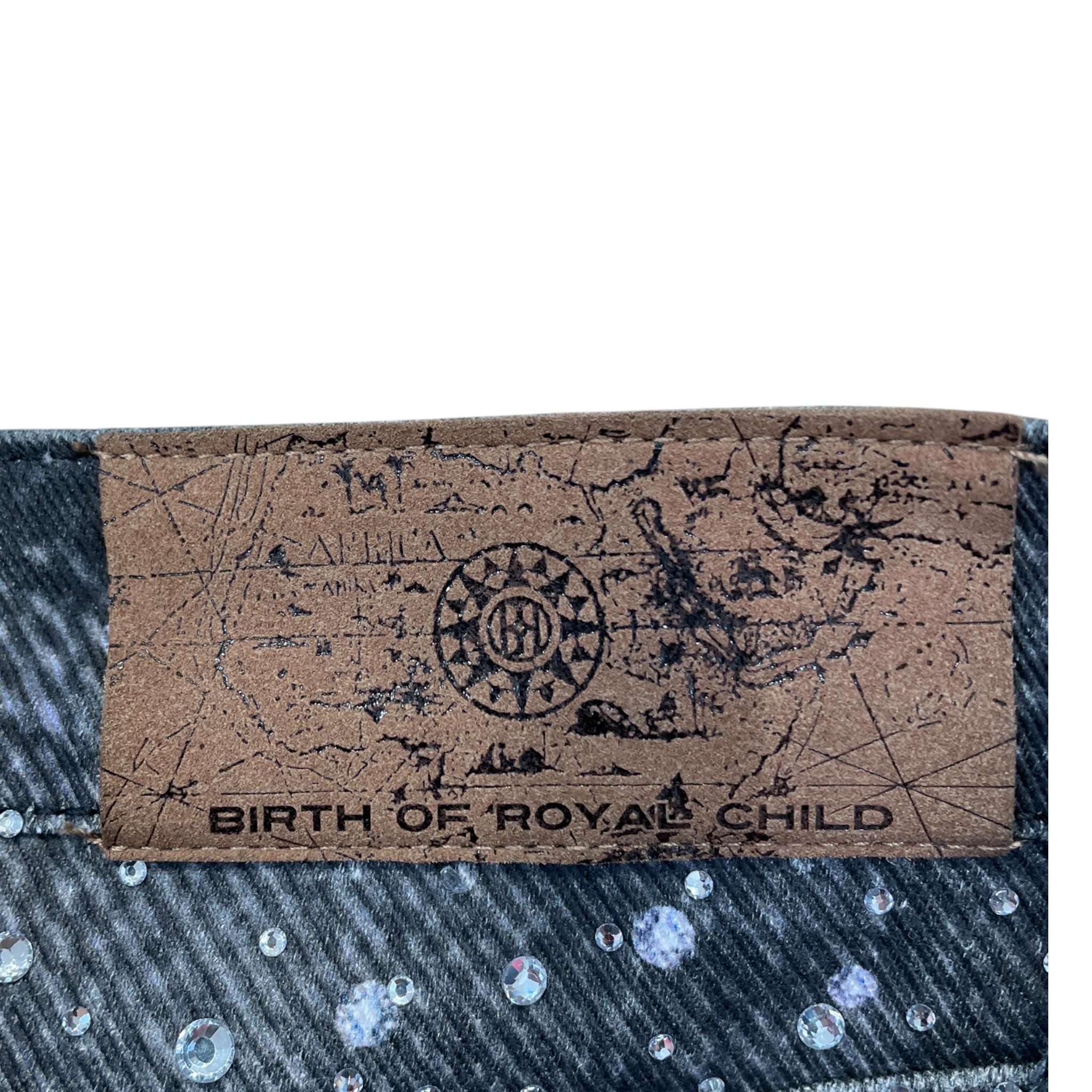 Birth Of Royal Child/Pants/M/Cotton/GRY/All Over Print/20k diamond boro jeans view 3
