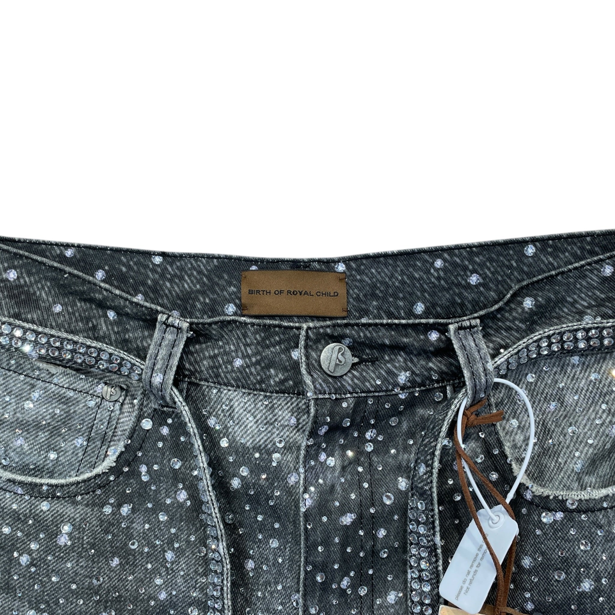 Birth Of Royal Child/Pants/M/Cotton/GRY/All Over Print/20k diamond boro jeans view 4
