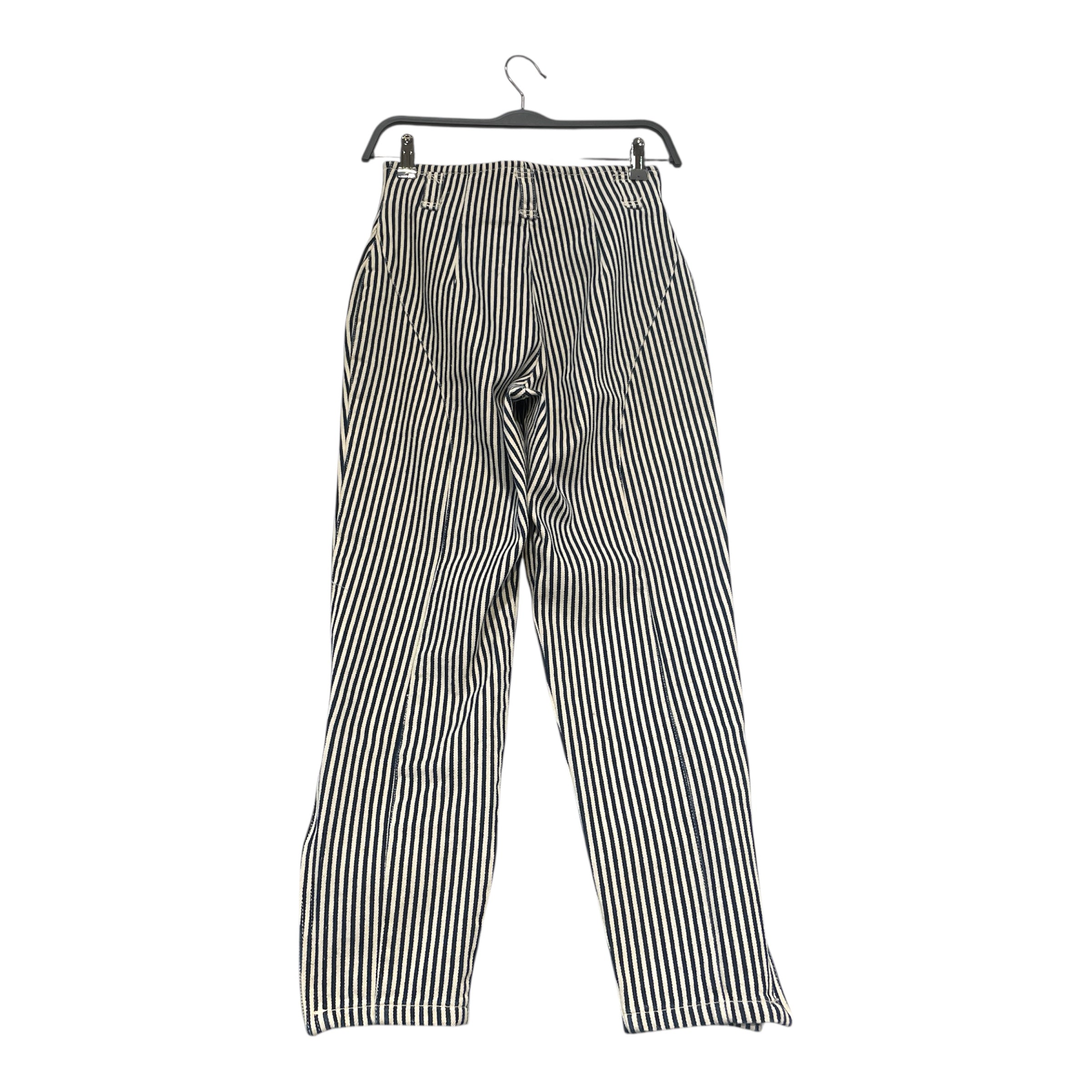 I.S. ISSEY MIYAKE SPORT/Straight Pants/7/Stripe/Cotton/WHT/Navy Stripe Zipper Pants view 2