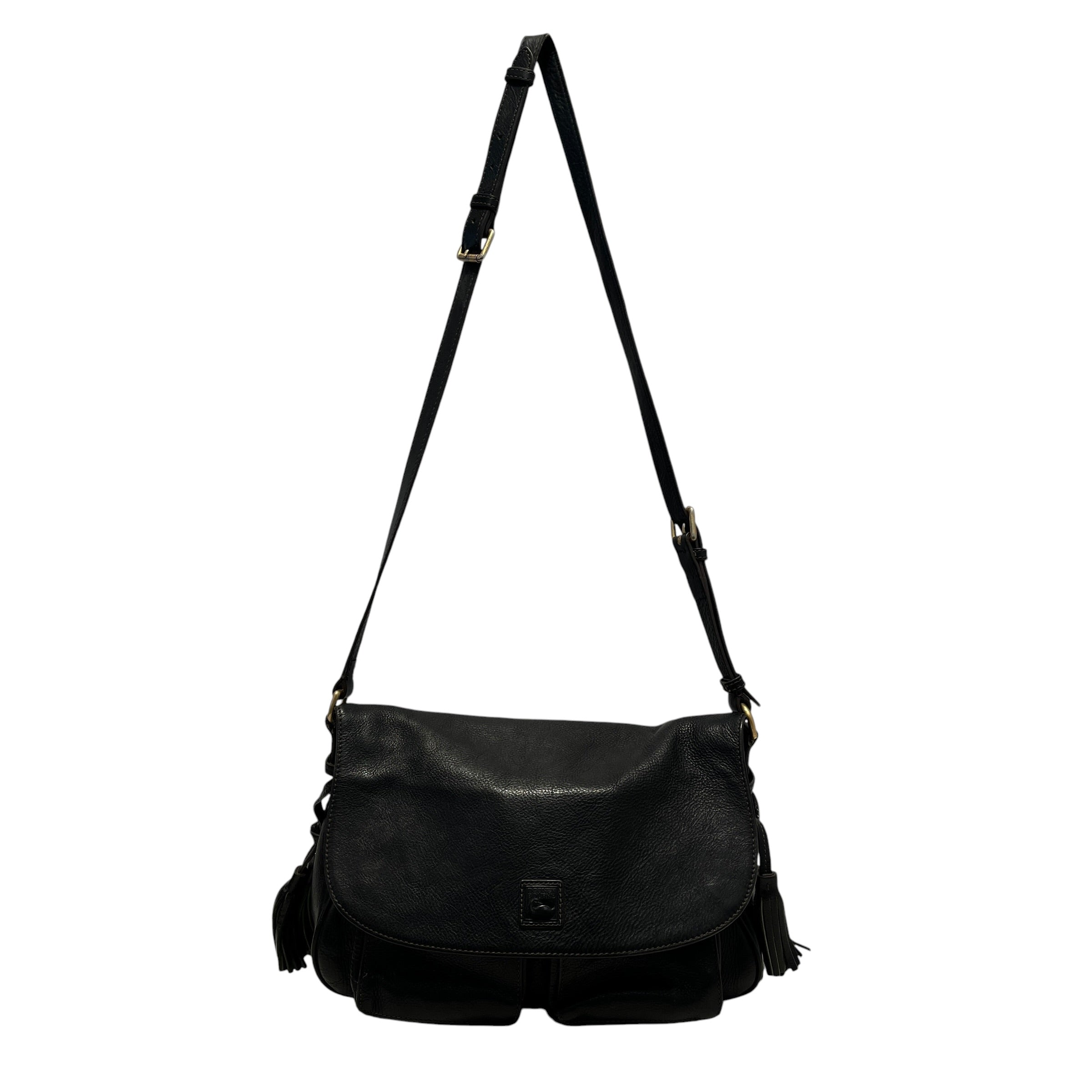 Dooney & Bourke/Cross Body Bag/Leather/BLK/florentine foldover messenger view 1