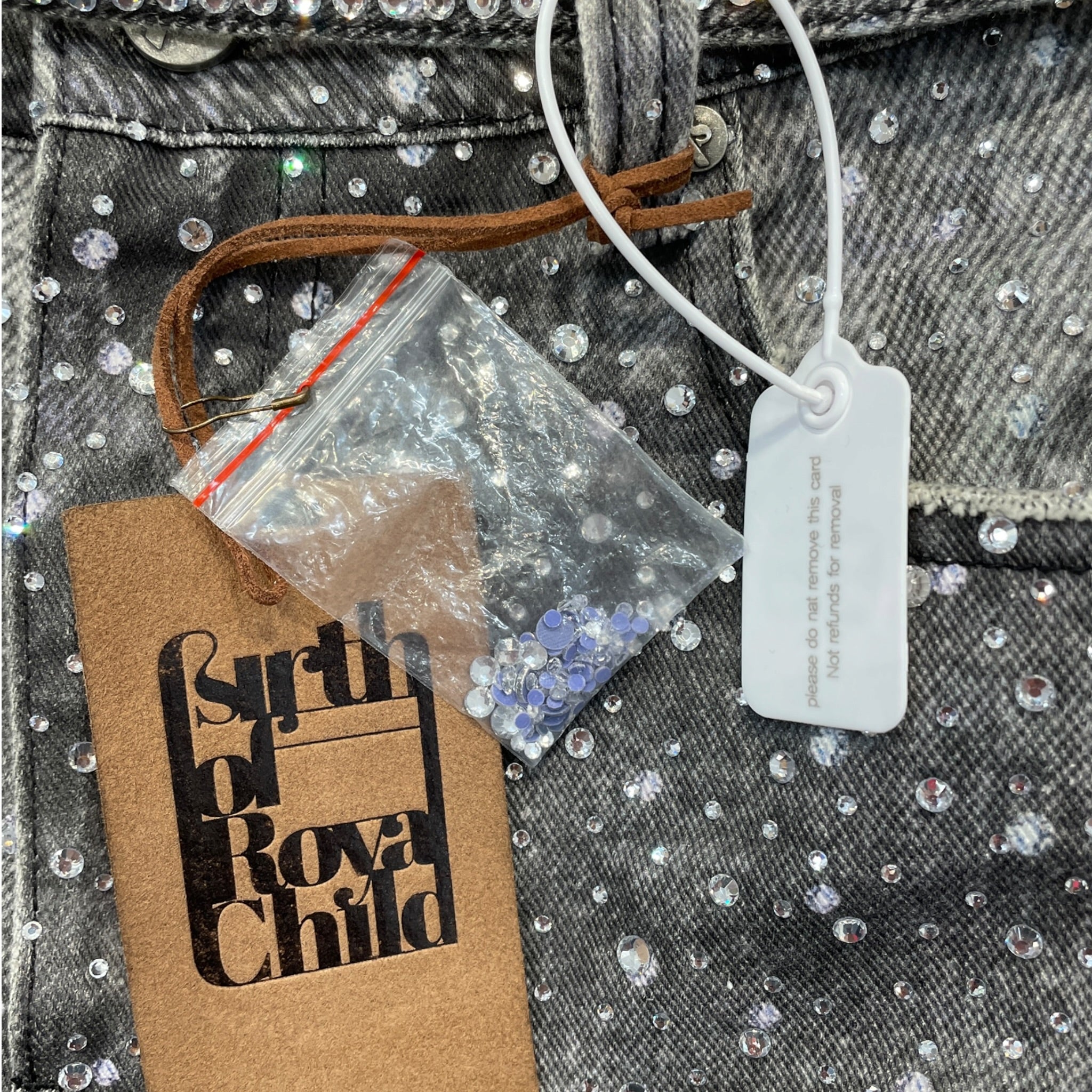 Birth Of Royal Child/Pants/M/Cotton/GRY/All Over Print/20k diamond boro jeans view 5