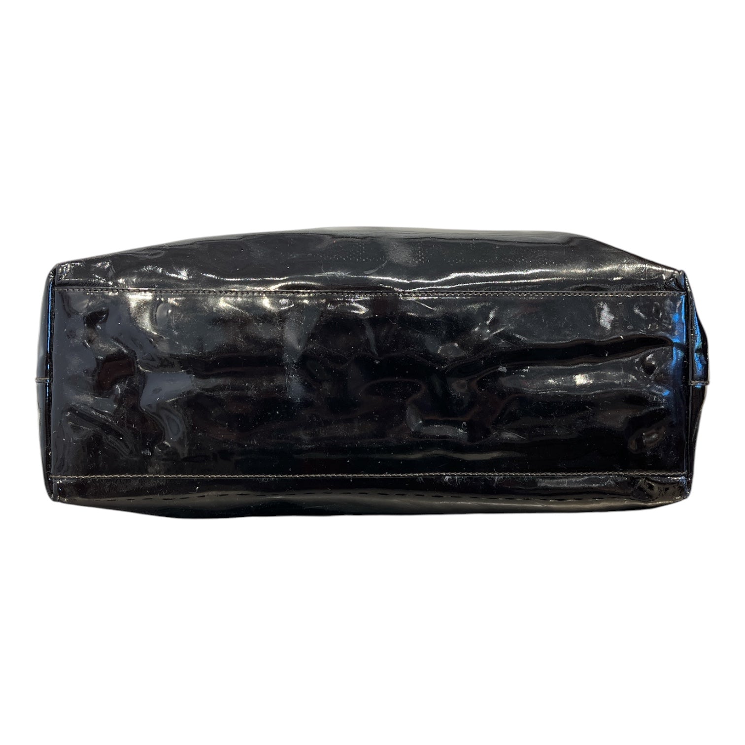 PRADA/Hand Bag/Leather/BLK/black patent leather tote view 3