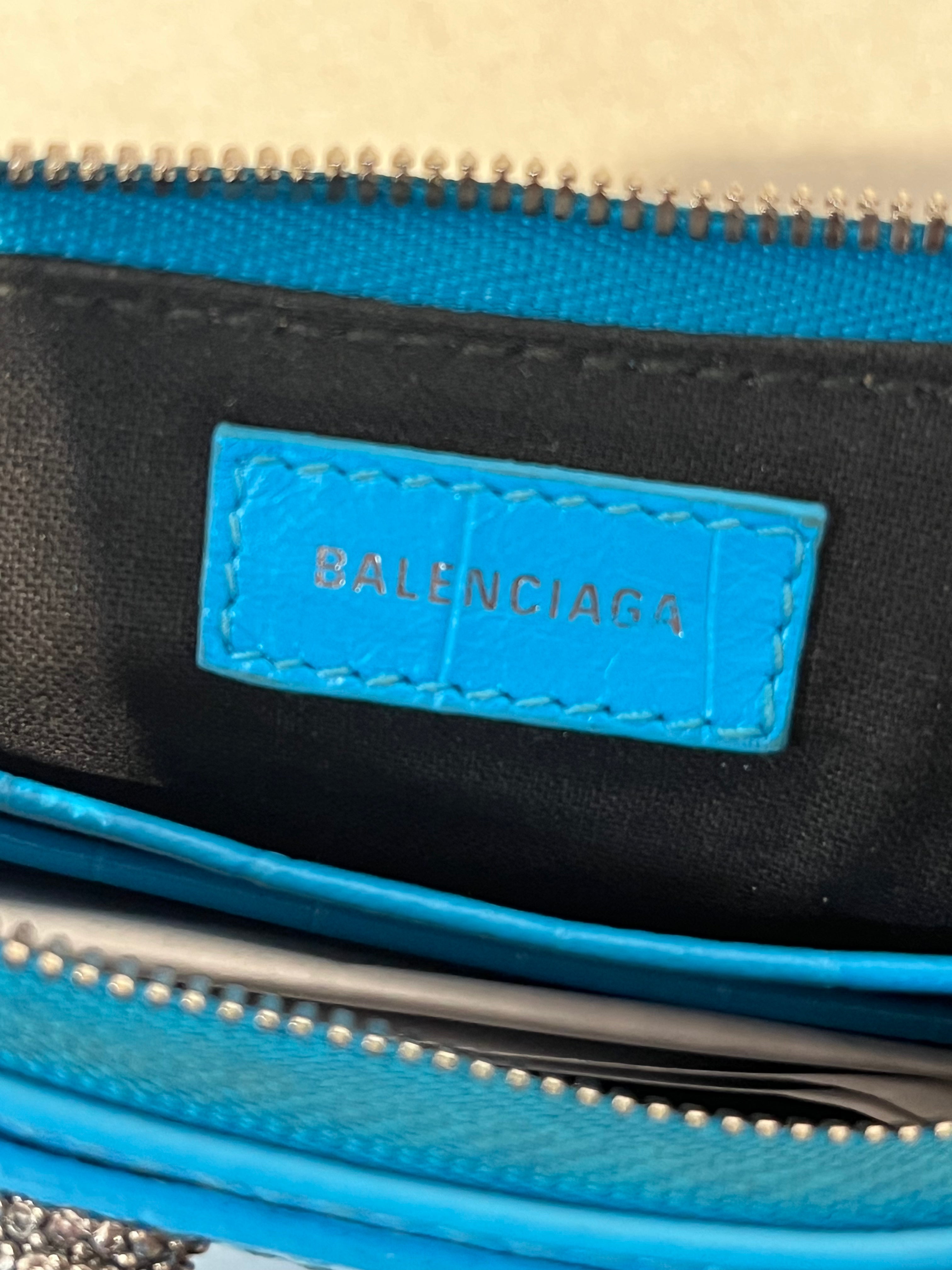 BALENCIAGA/Cross Body Bag/Leather/BLU/695814 LE CAGOLE MINI CROC view 5