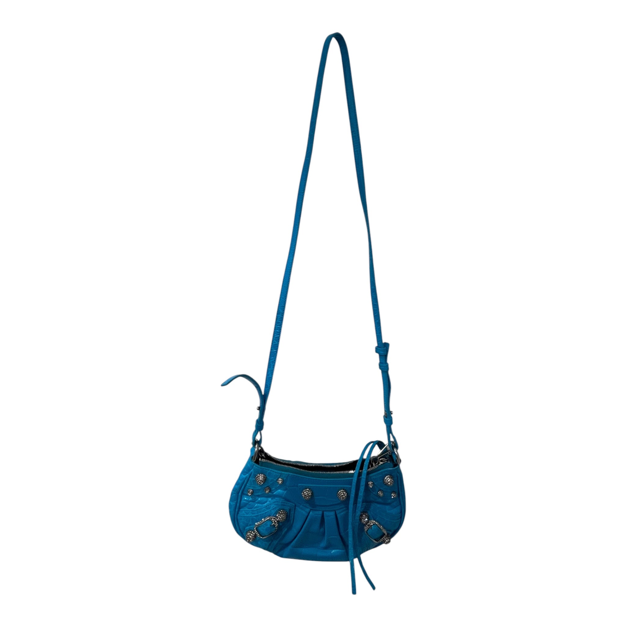 BALENCIAGA/Cross Body Bag/Leather/BLU/695814 LE CAGOLE MINI CROC view 1