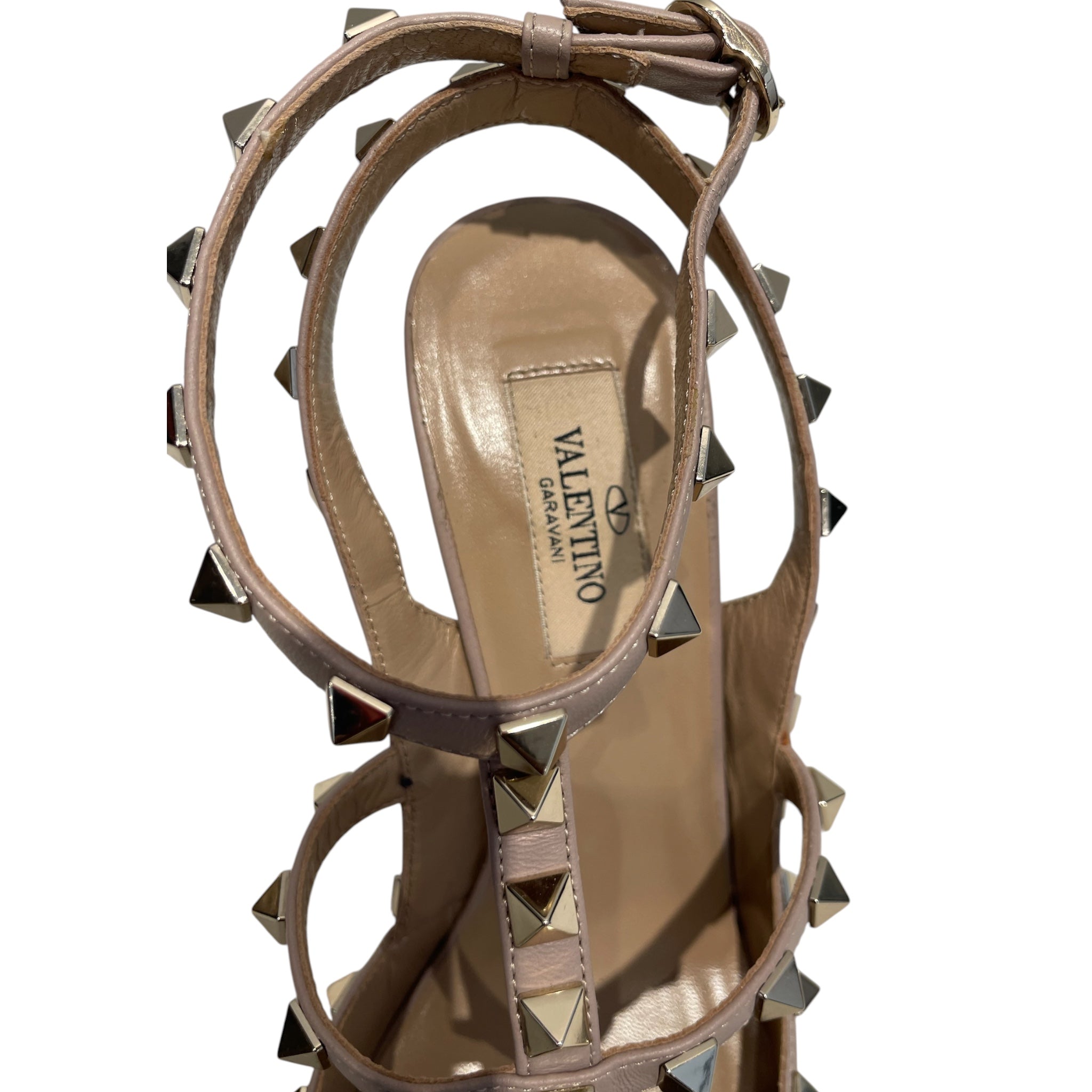 VALENTINO/Heels/EU 37.5/Leather/BEG/leather studds view 3