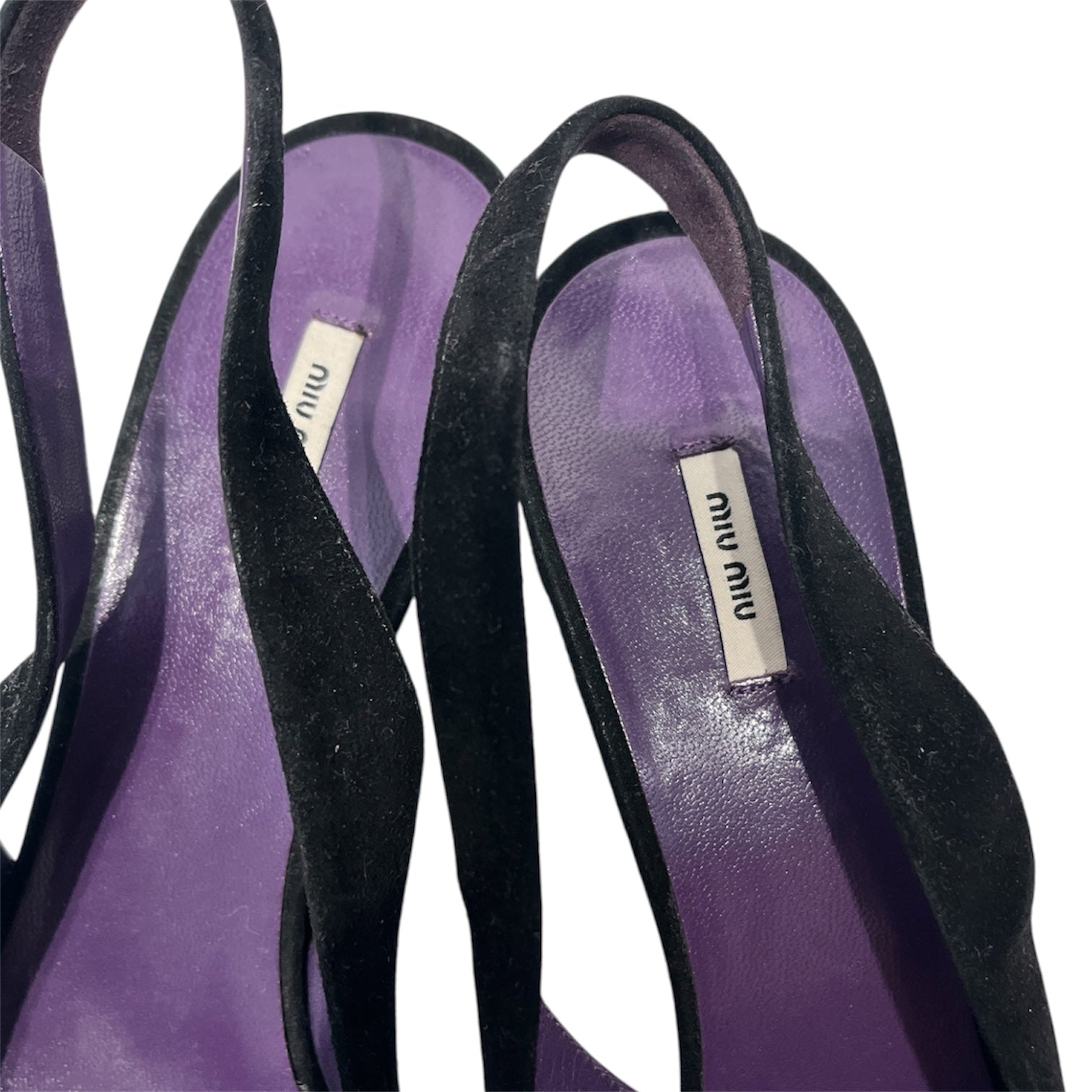 MIU MIU/Heels/EU 38.5/BLK/Open-Toe/purple roses/velvet view 3