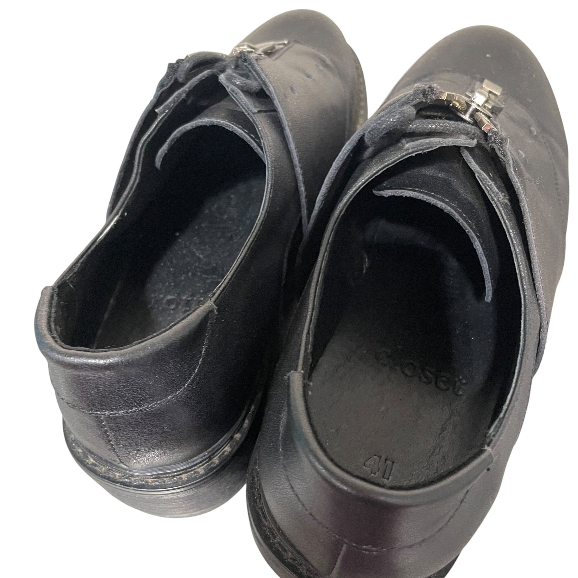 rotten closet/Dress Shoes/EU 41/Leather/BLK/U-Shaped Zip Derby Shoes view 5
