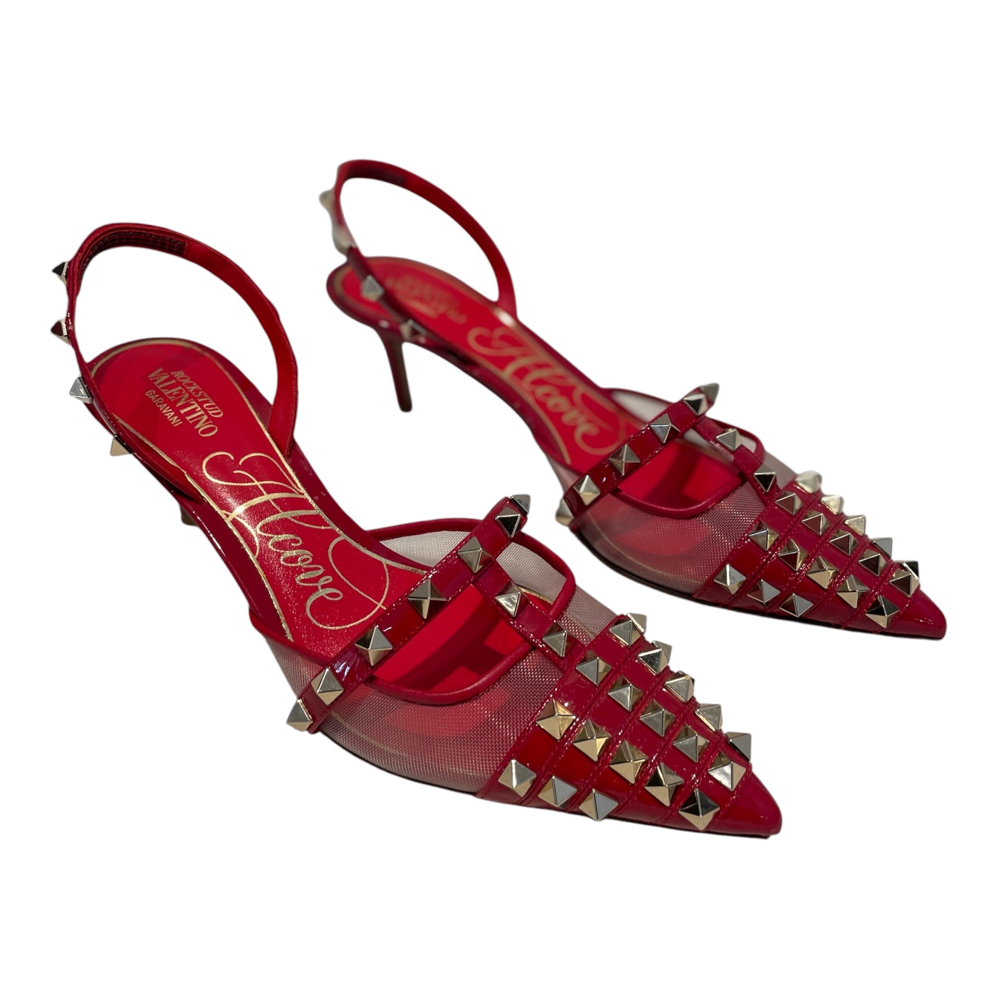 VALENTINO/Sandals/EU 36.5/Leather/RED/rockstud slip on mule view 1