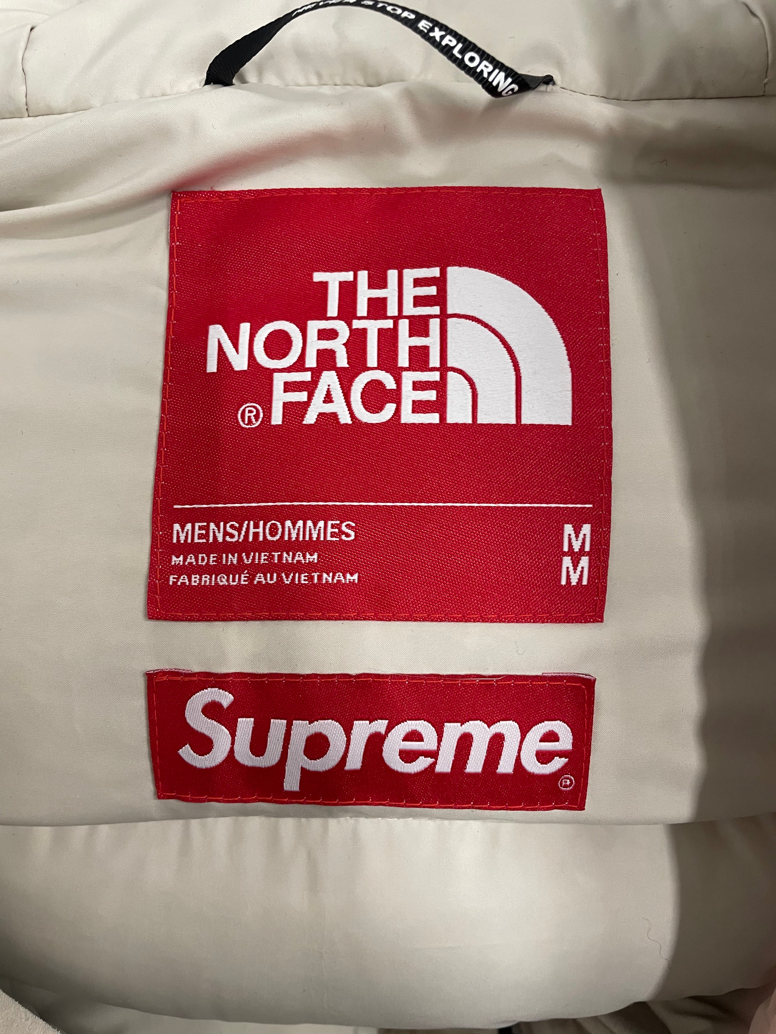 Supreme/THE NORTH FACE/Puffer Jkt/M/Suede/WHT/suede fur hood view 3