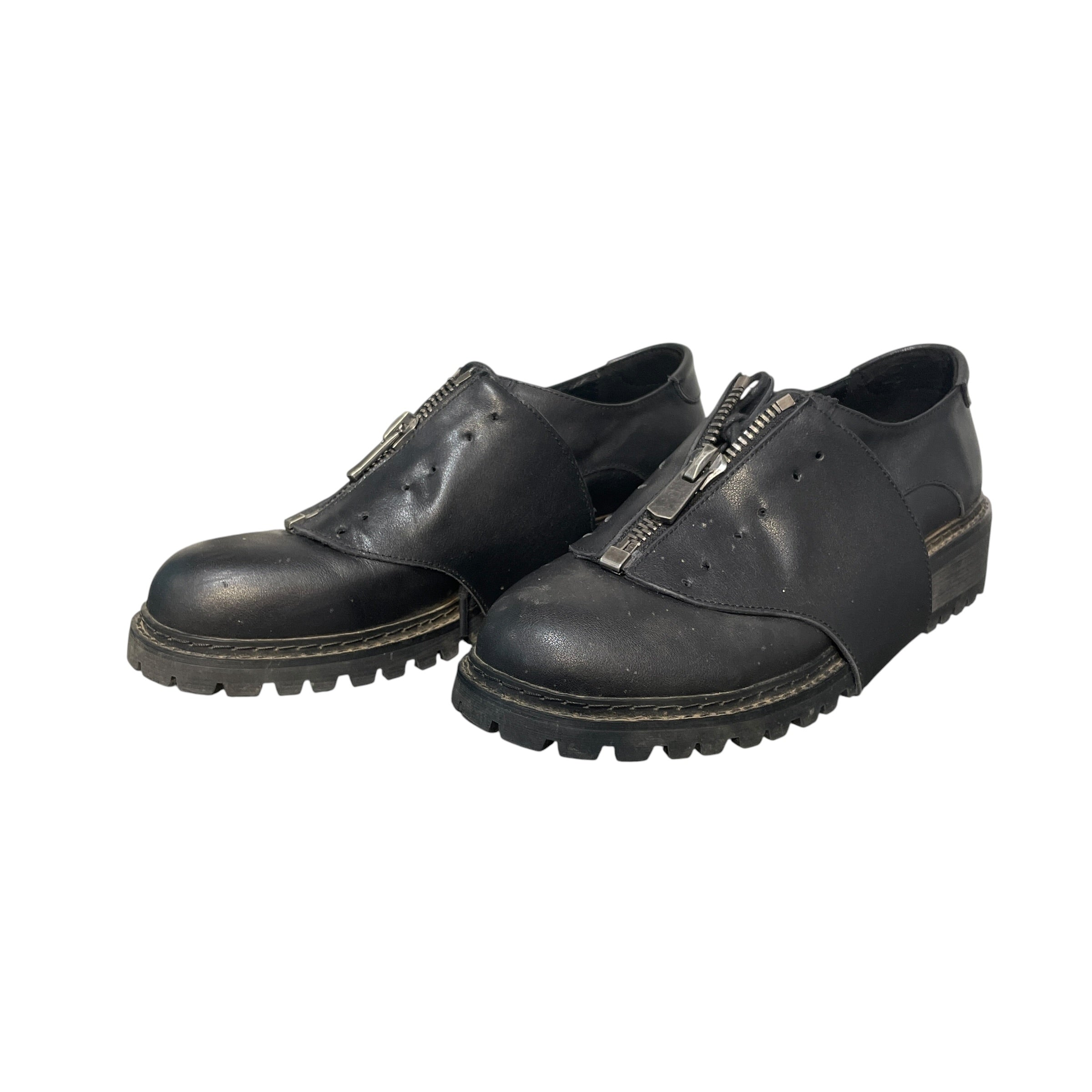rotten closet/Dress Shoes/EU 41/Leather/BLK/U-Shaped Zip Derby Shoes view 2