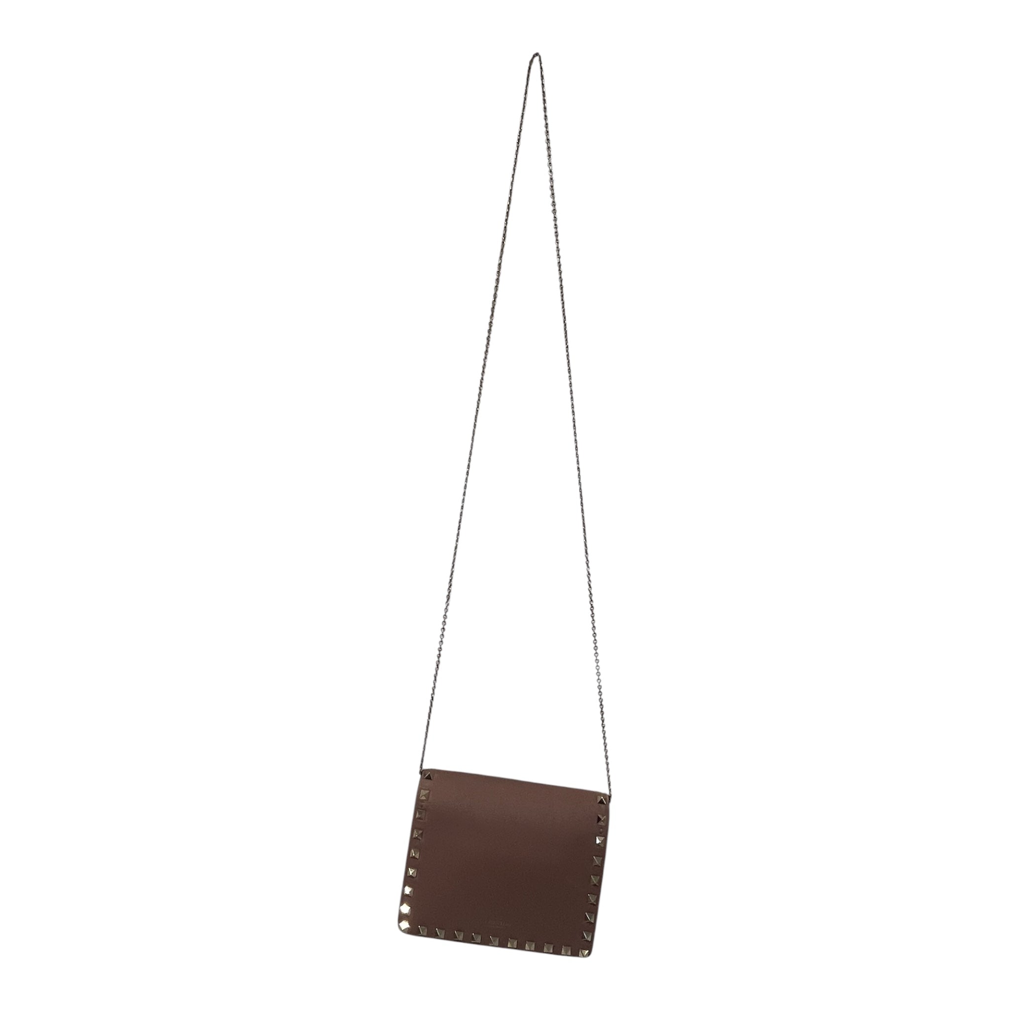 VALENTINO GARAVANI/Cross Body Bag/Leather/BEG/CROSSBODY ROCKSTUDDED BAG view 1