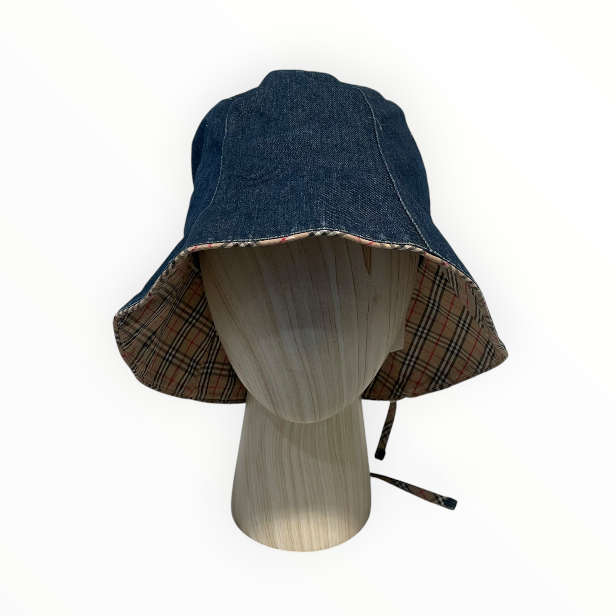 Burberrys Blue label/Bucket Hat/OS/Denim/BLU/L's/TIE BACK DETAIL W/CLASSIC CHEC view 1