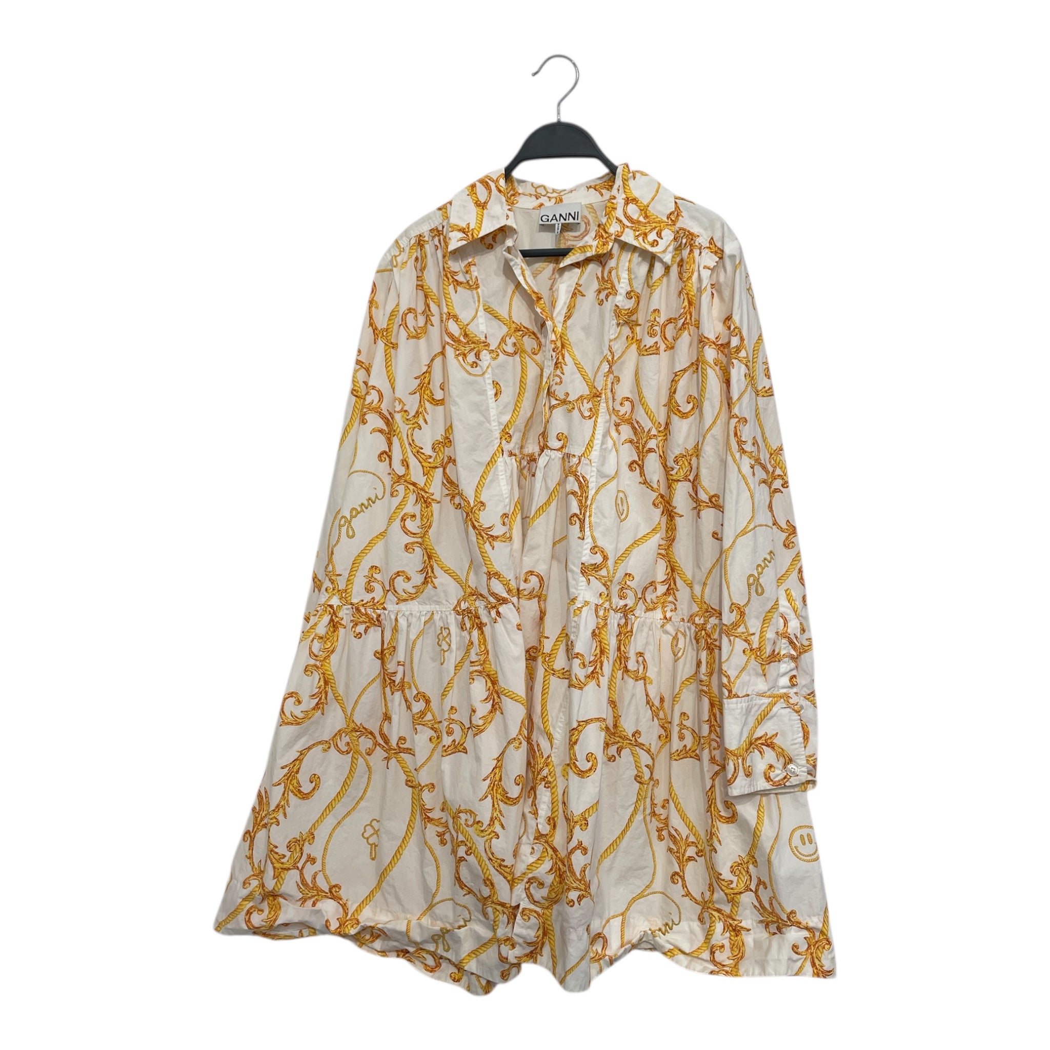 GANNI/LS Shirt/L/All Over Print/Cotton/WHT/ view 1
