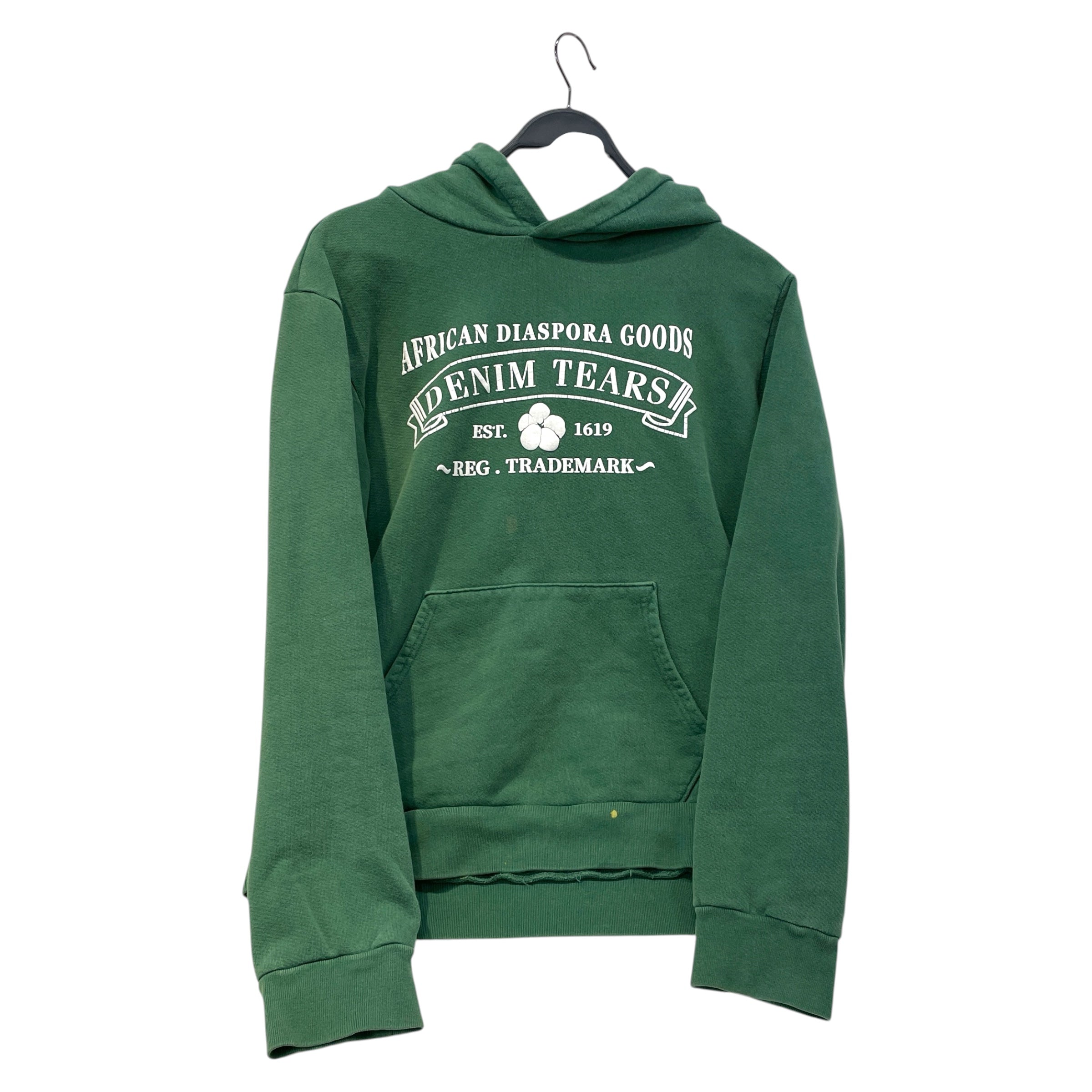 DENIM TEARS/Hoodie/M/Cotton/GRN/adg denim tears logo hoodie view 1