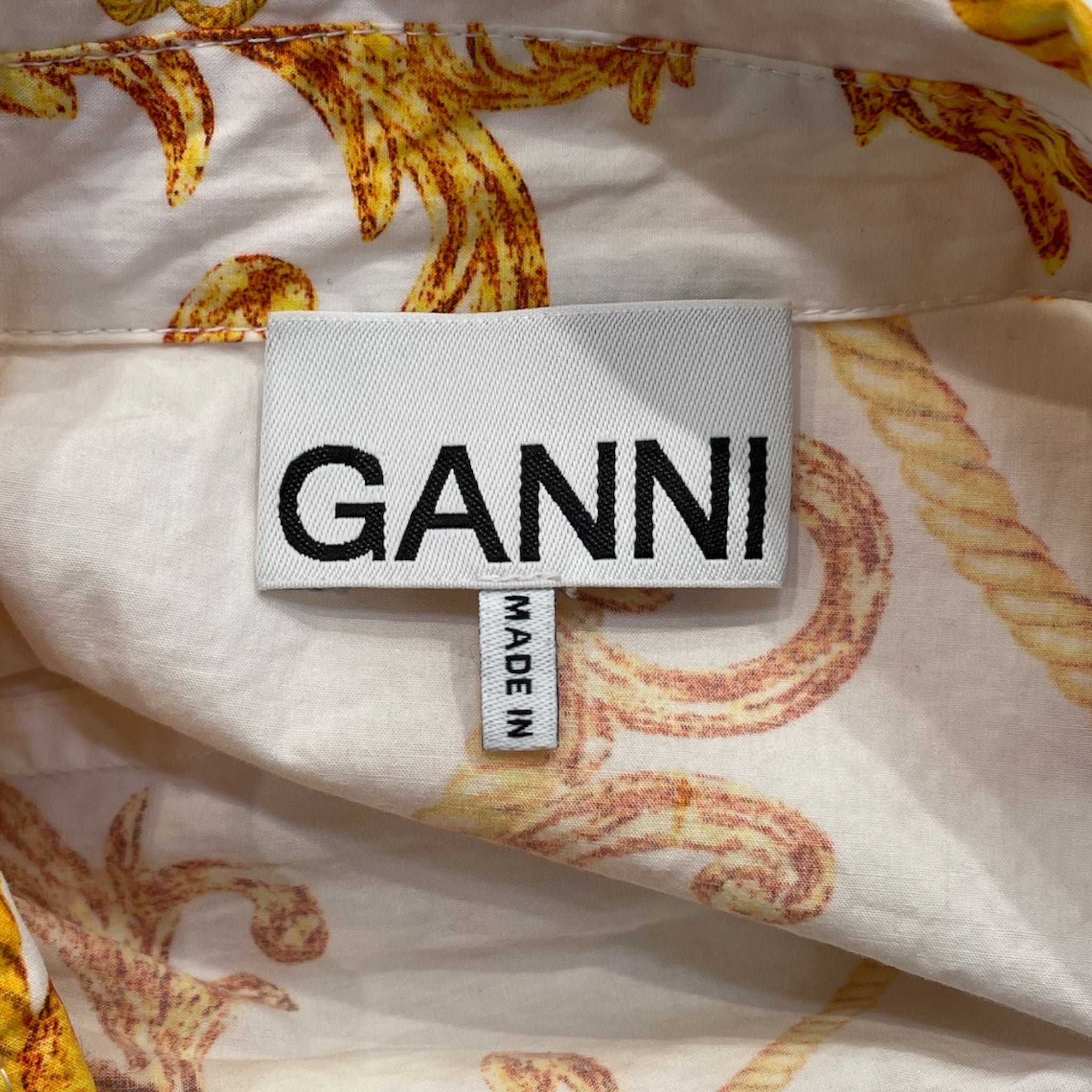 GANNI/LS Shirt/L/All Over Print/Cotton/WHT/ view 3