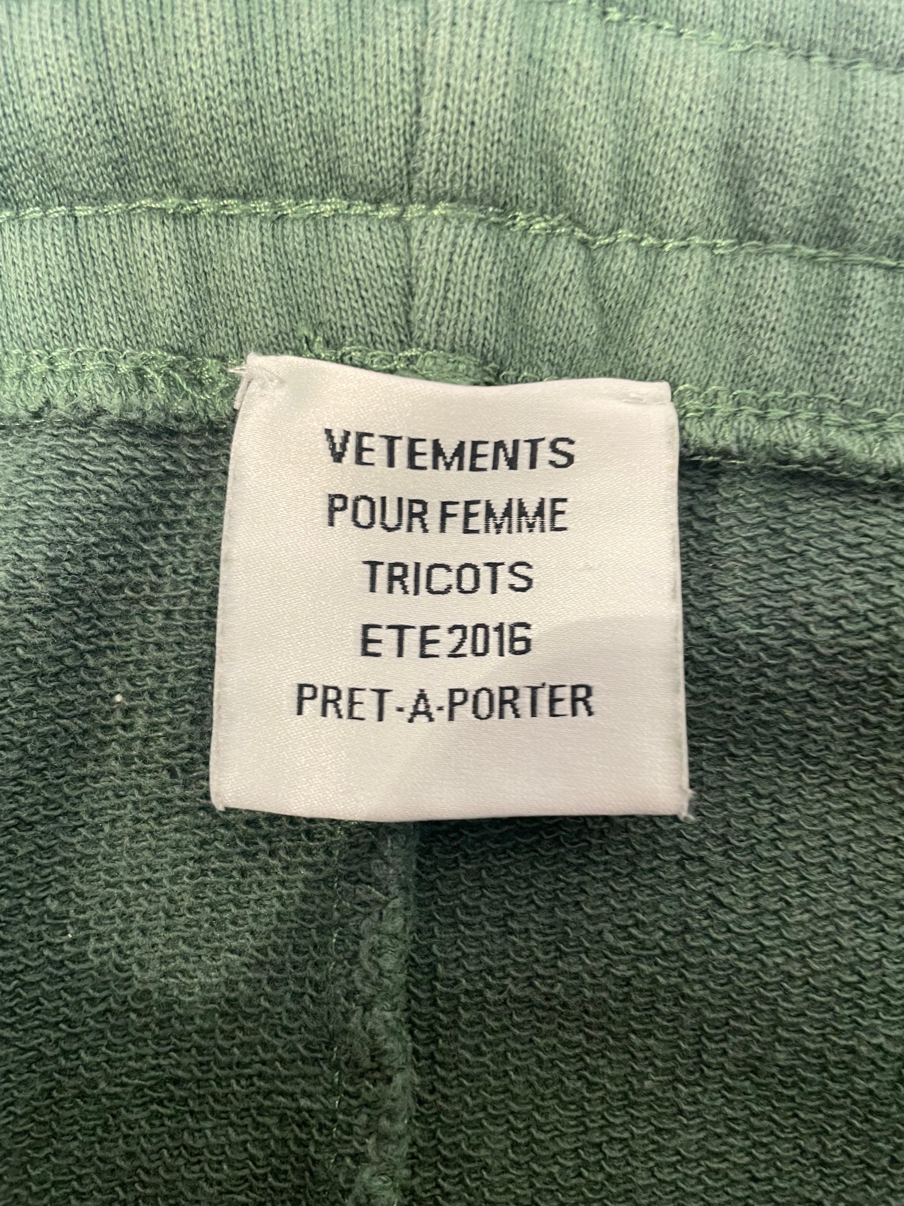 VETEMENTS/Pants/XS/Cotton/GRN/SS16 PARADY LOGO view 3